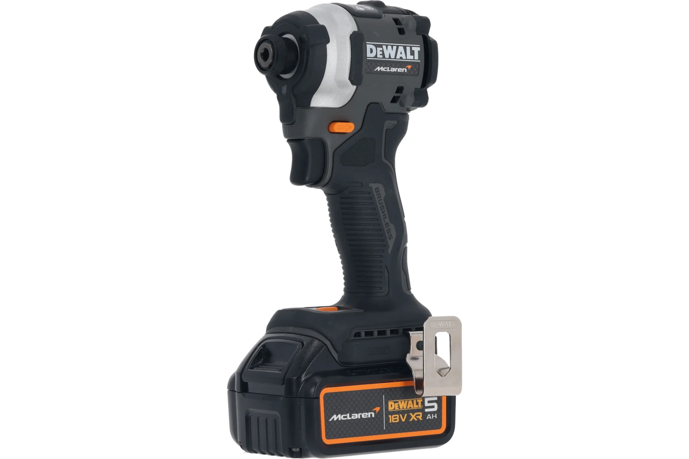Шуруповерт Dewalt McLaren Limited Edition DCF85MP2T, 18 В, 205 Нм, 3800 уд/мин, с 2 АКБ 5 Ач и ЗУ, в кейсе TSTAK DCF85MP2T-QW