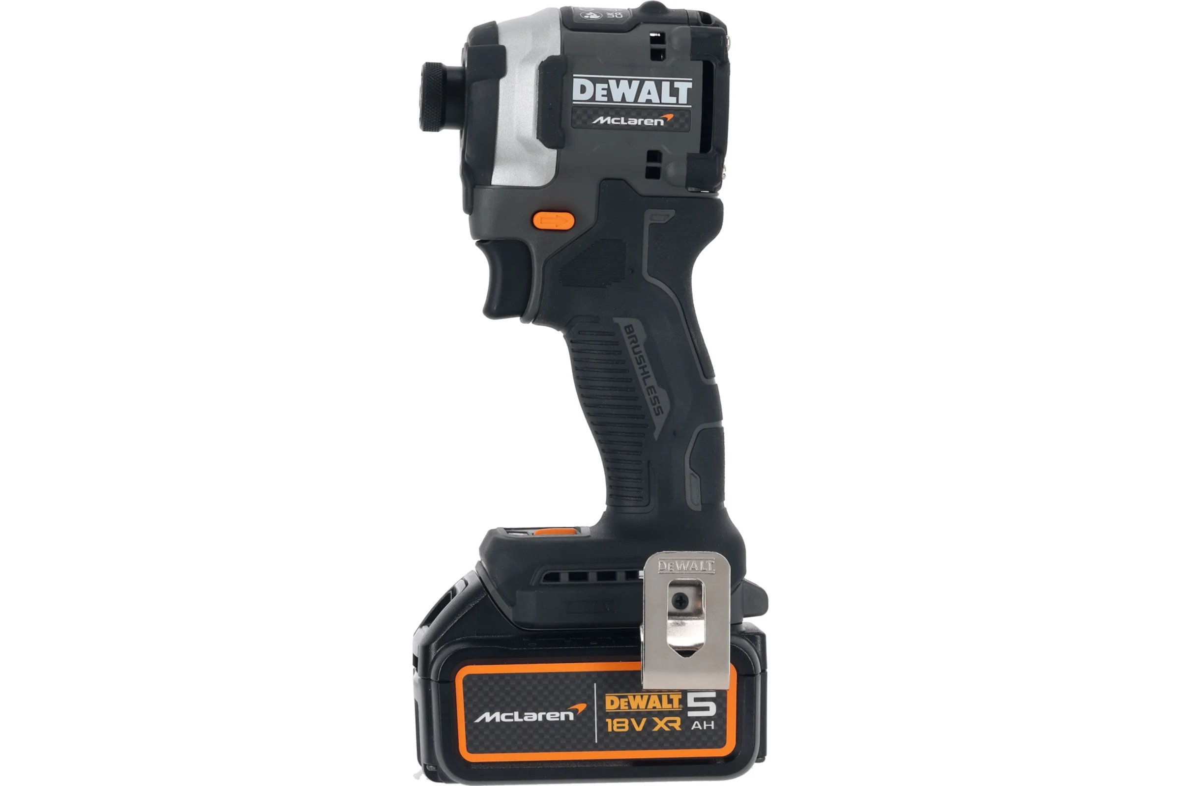 Шуруповерт Dewalt McLaren Limited Edition DCF85MP2T, 18 В, 205 Нм, 3800 уд/мин, с 2 АКБ 5 Ач и ЗУ, в кейсе TSTAK DCF85MP2T-QW