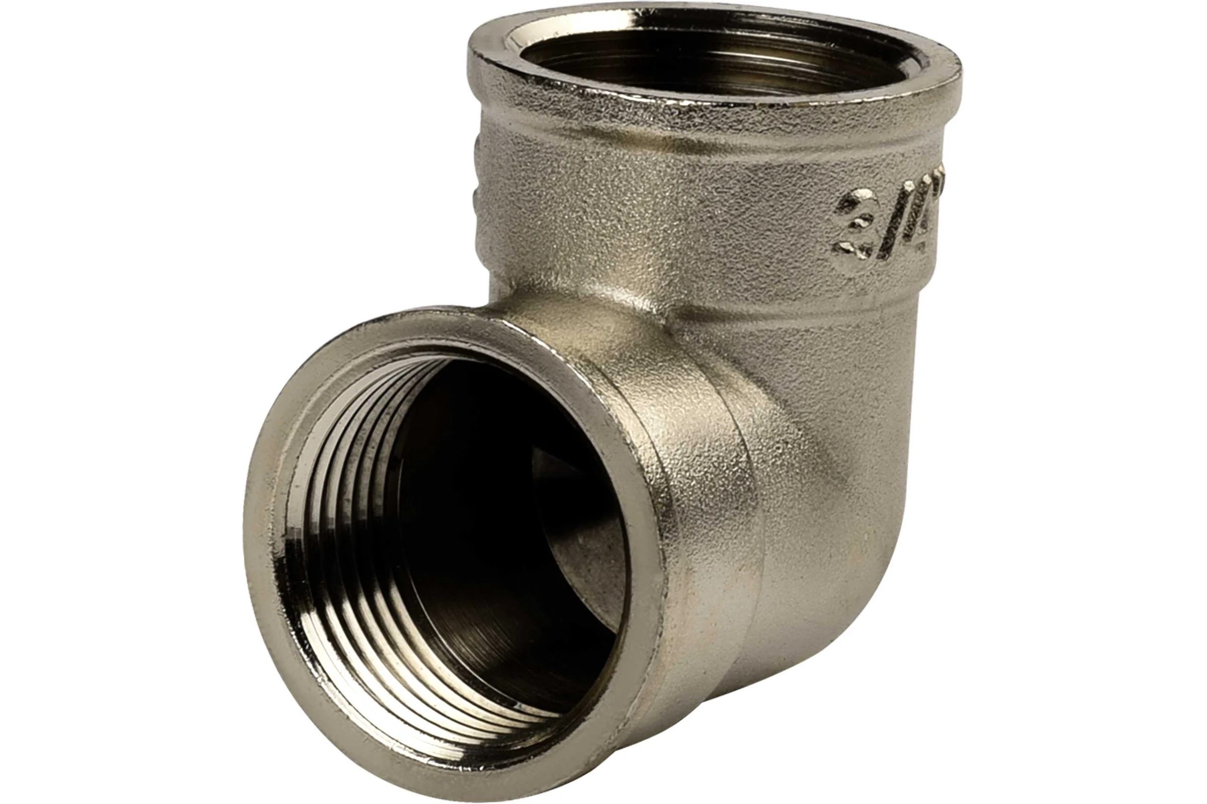 Угол ДМЗ 90 DN20 (3/4") ВР/ВР латунь никель, 2 шт ДМЗ.008.20Н2