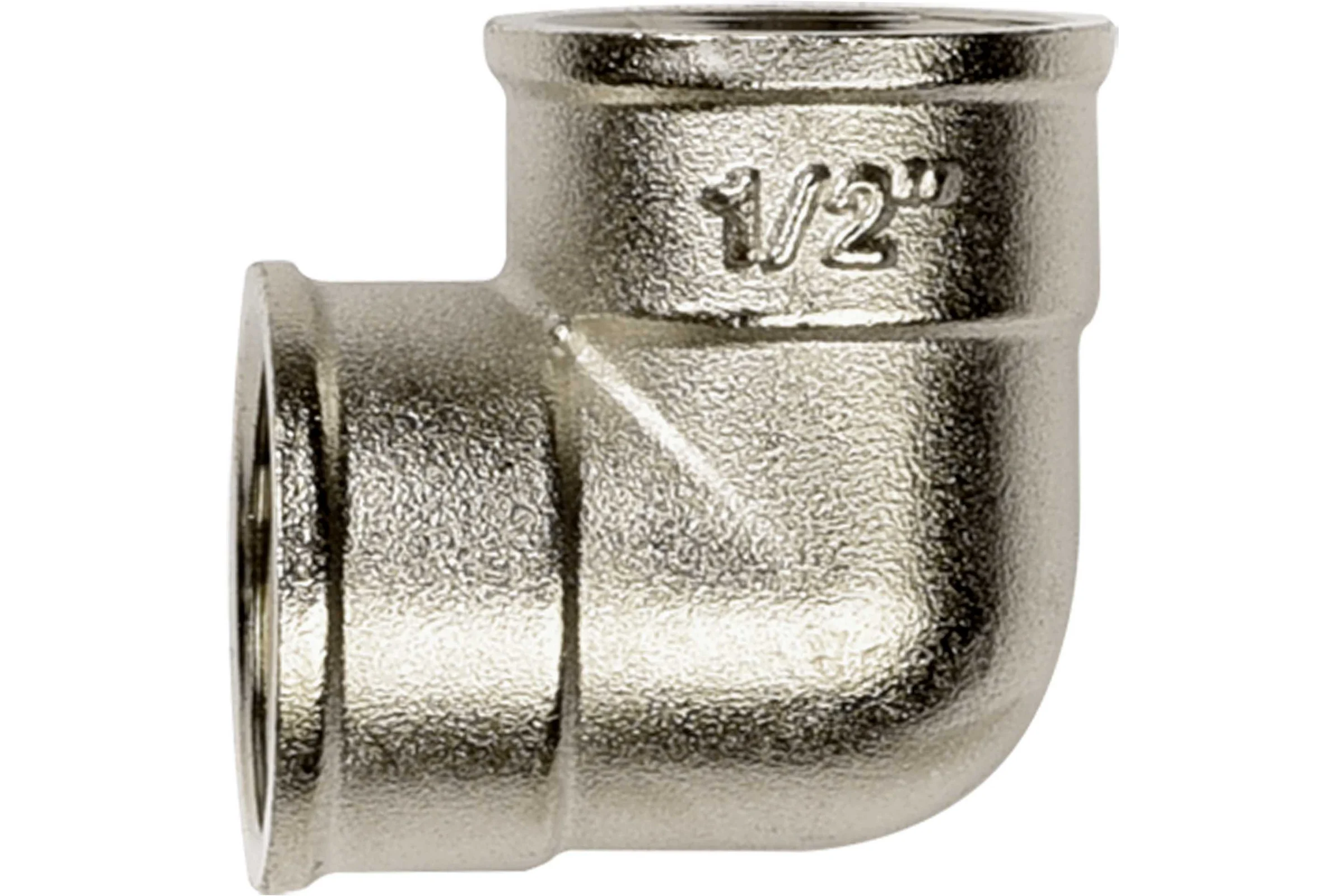 Угол ДМЗ 90 DN15 (1/2") ВР/ВР латунь никель, 2 шт ДМЗ.008.15Н2