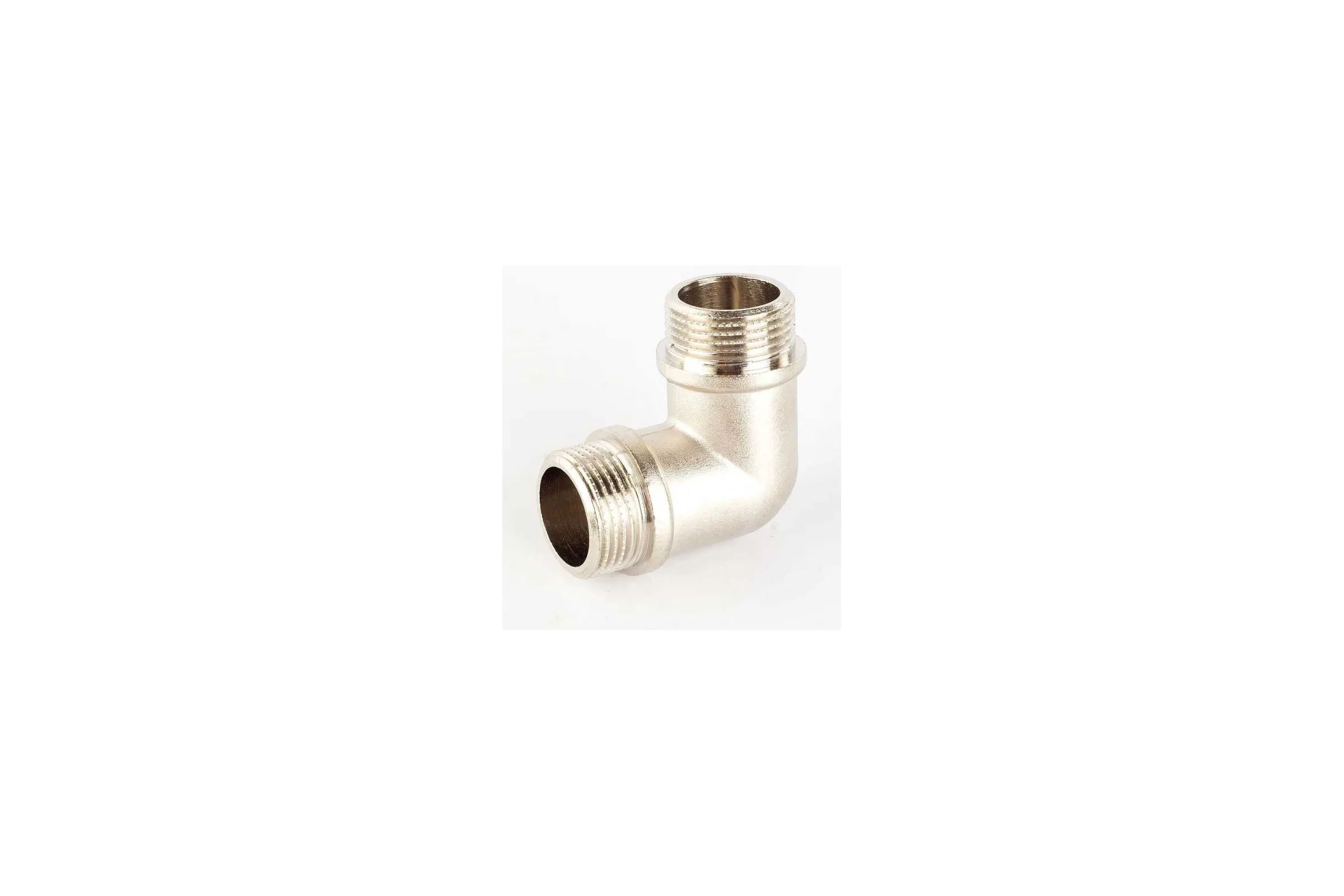 Угол ДМЗ 90 DN20 (3/4") НР/НР латунь никель, 2 шт ДМЗ.009.20Н