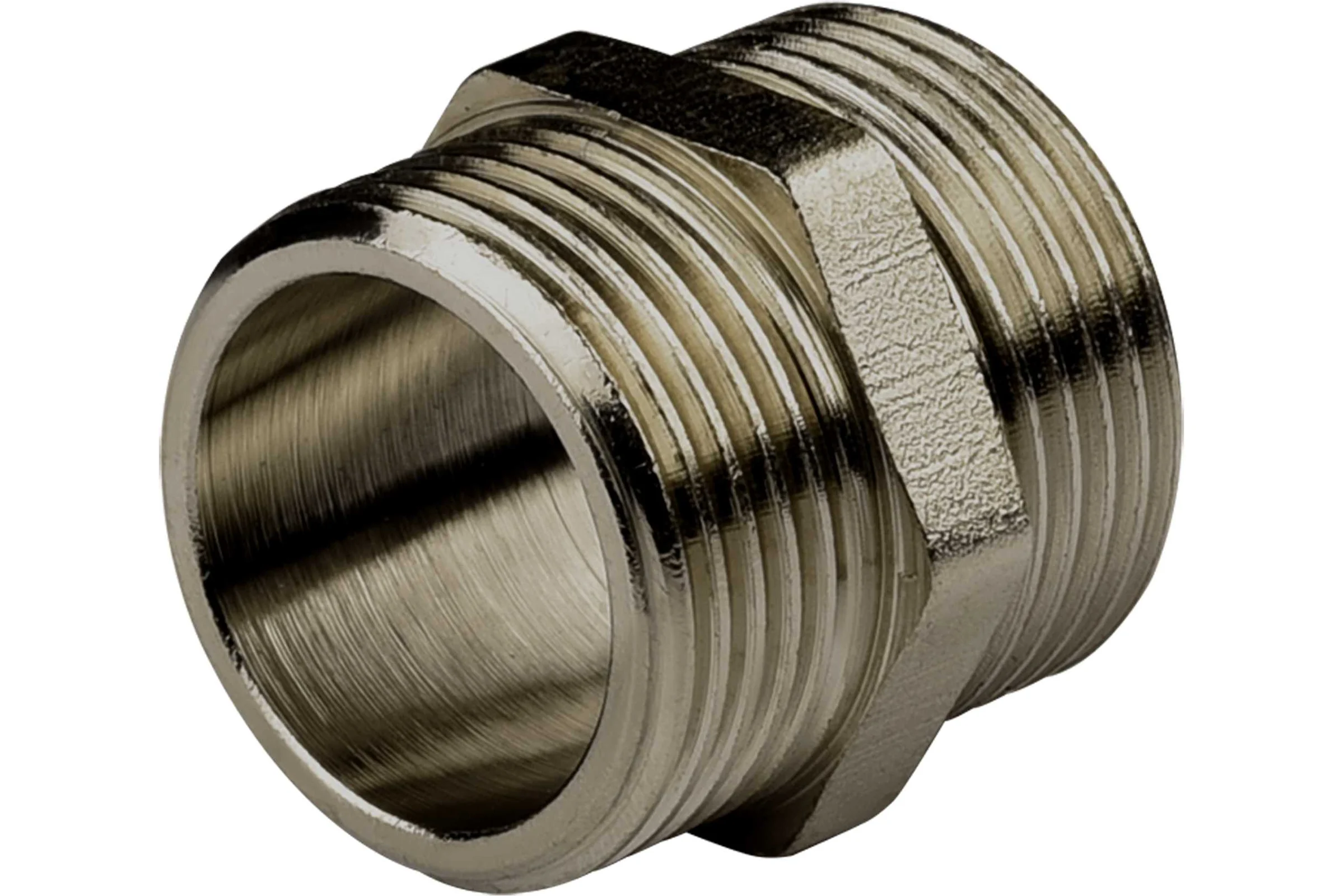 Ниппель ДМЗ DN20 (3/4") НР/НР латунь никель (упаковка 2 шт) ДМЗ.005.20Н2