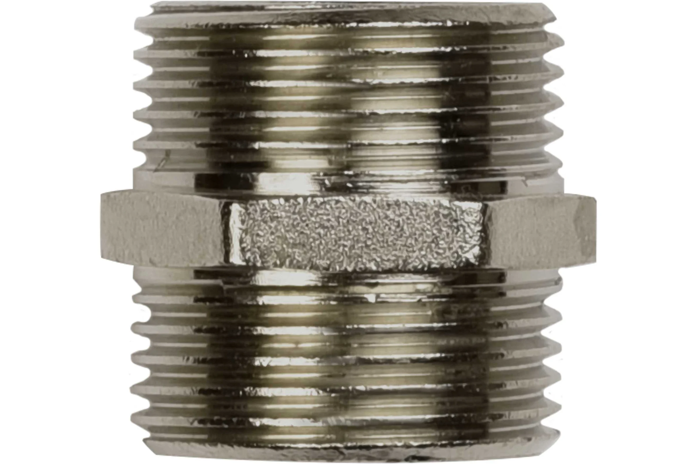 Ниппель ДМЗ DN15 (1/2") НР/НР латунь никель (упаковка 5 шт) ДМЗ.005.15Н5