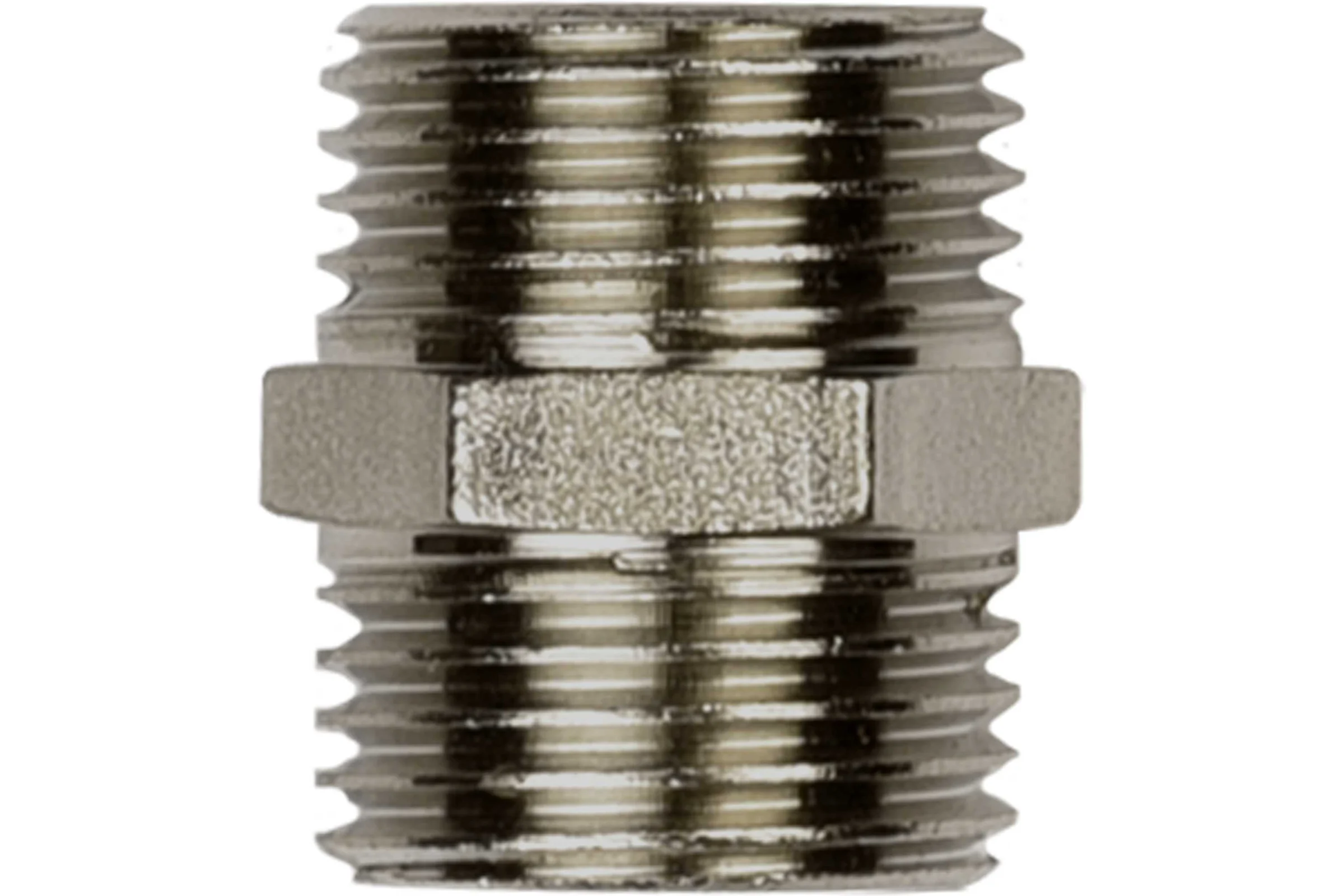 Ниппель ДМЗ DN25 (1") НР/НР латунь никель (упаковка 3 шт) ДМЗ.005.25Н3