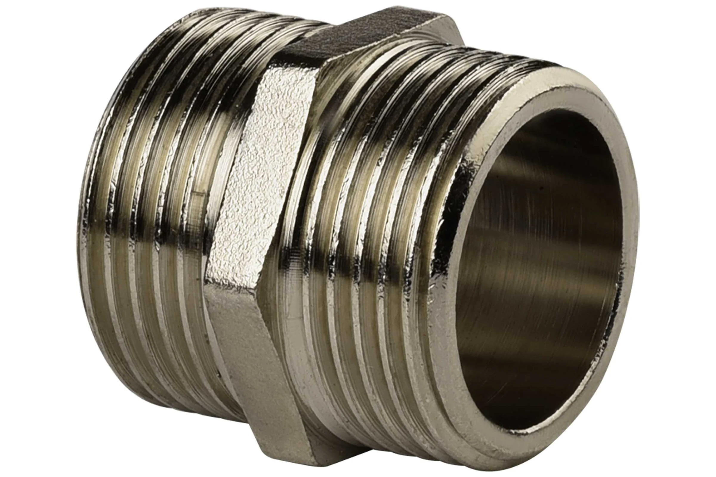Ниппель ДМЗ DN20 (3/4") НР/НР латунь никель (упаковка 5 шт) ДМЗ.005.20Н5