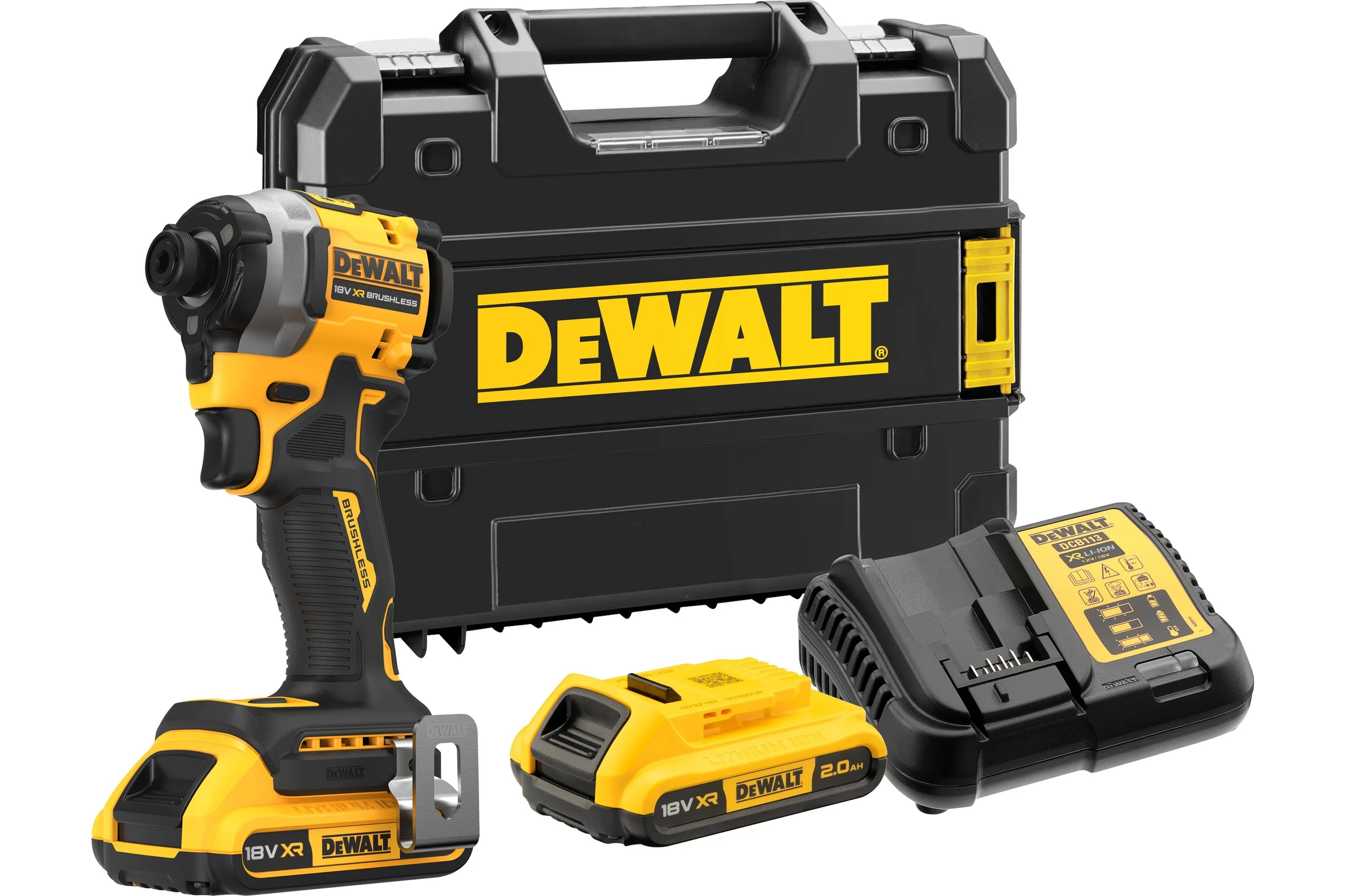 Аккумуляторный шуруповерт Dewalt DCF850D2T, 18 В, 206 Нм, 3800 уд/мин, с 2 АКБ 2 Ач и ЗУ, в кейсе TSTAK DCF850D2T-QW