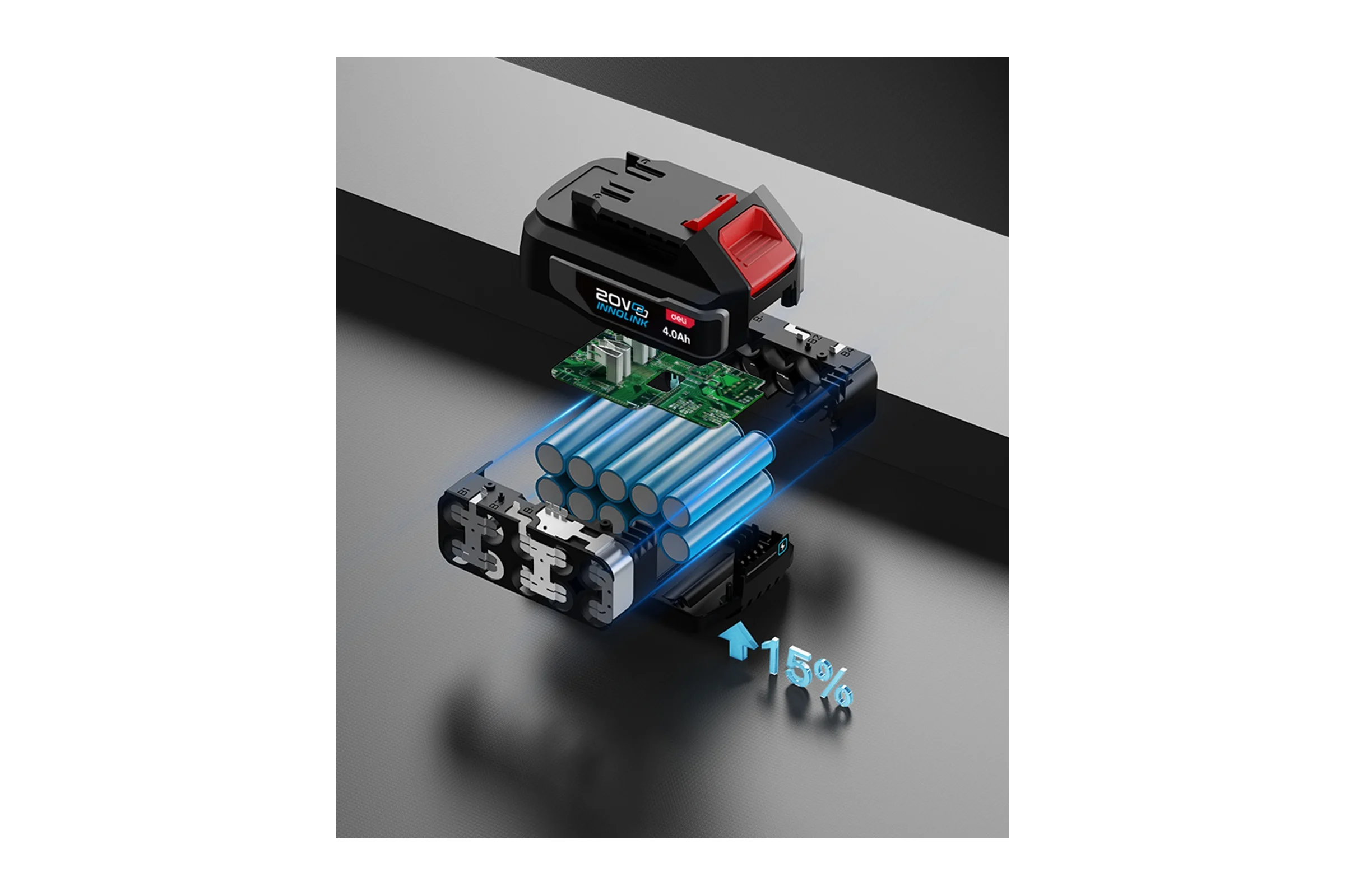 Аккумулятор DELI Li-ion 20В х 4Ач Innolink DE-DC20A4 163038