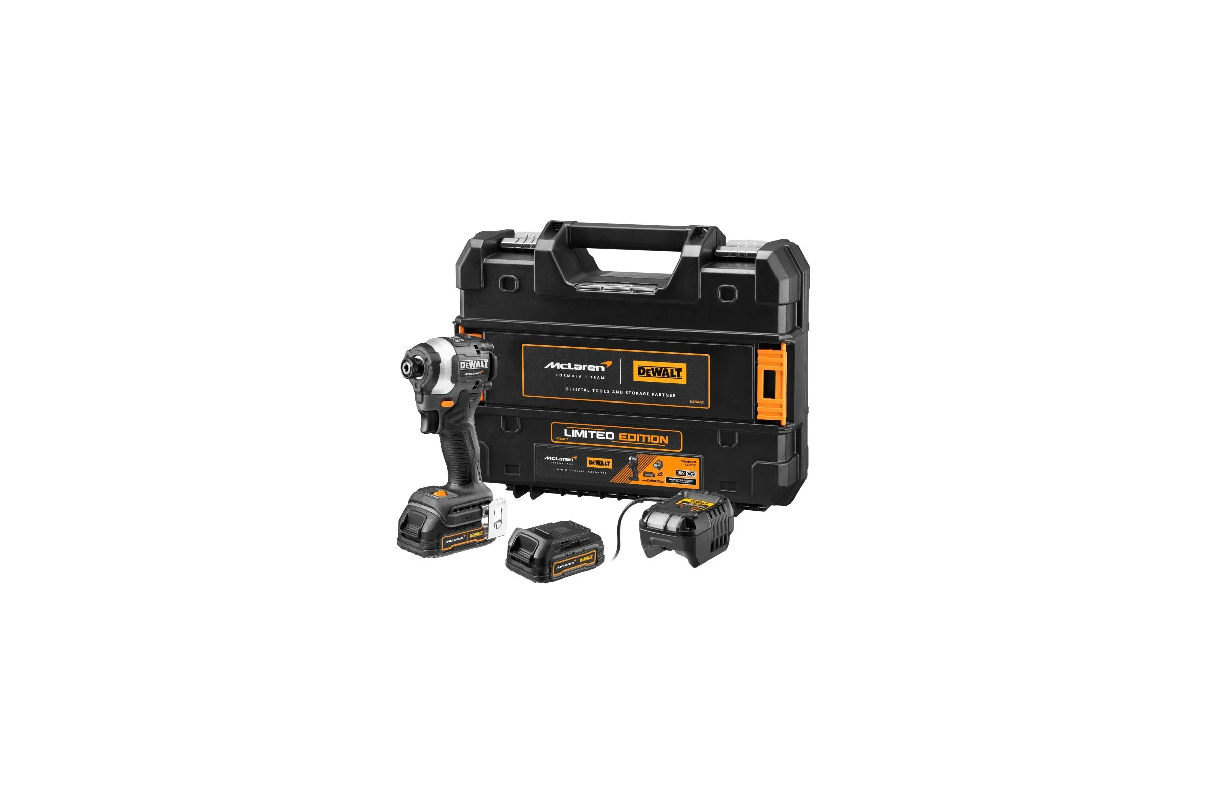 Шуруповерт Dewalt McLaren Limited Edition DCF85ME2GT, 18 В, 205 Нм, с 2 АКБ 1.7 Ач и ЗУ, в кейсе TSTAK DCF85ME2GT-QW