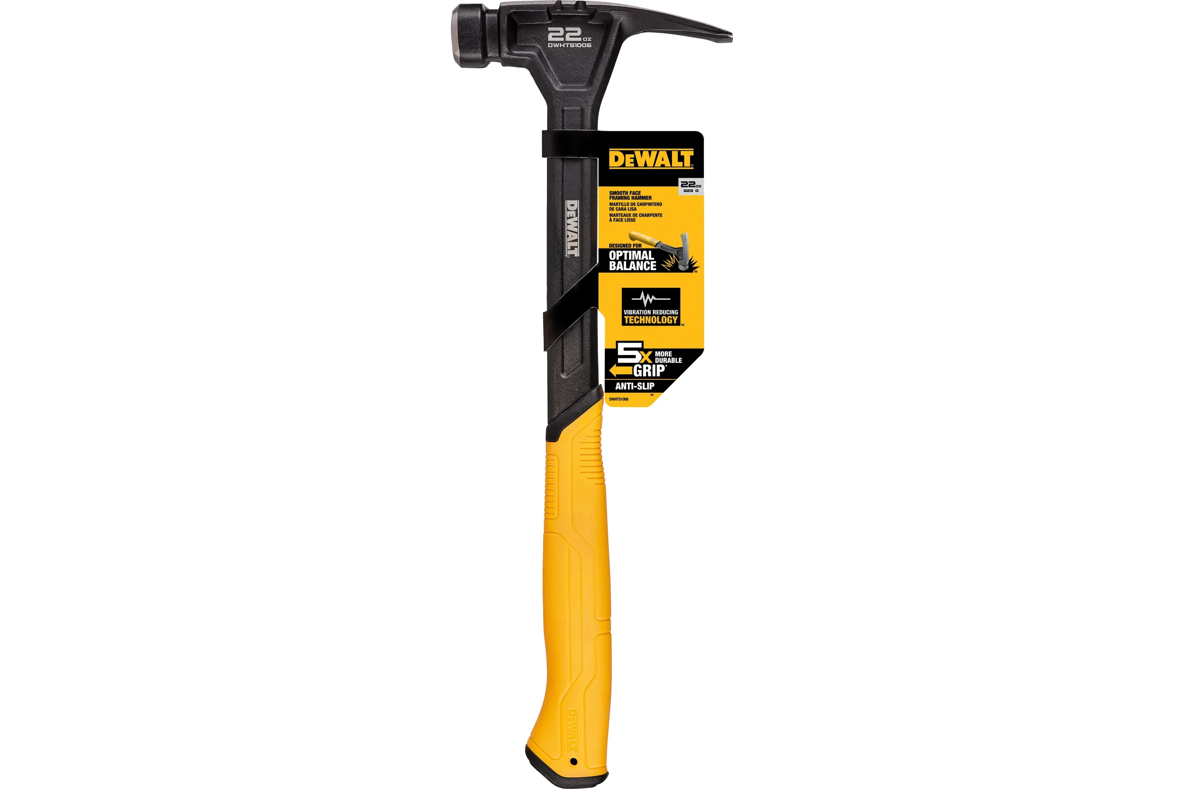 Молоток с прямым заострённым гвоздодёром Dewalt 624 г. DWHT51006-0