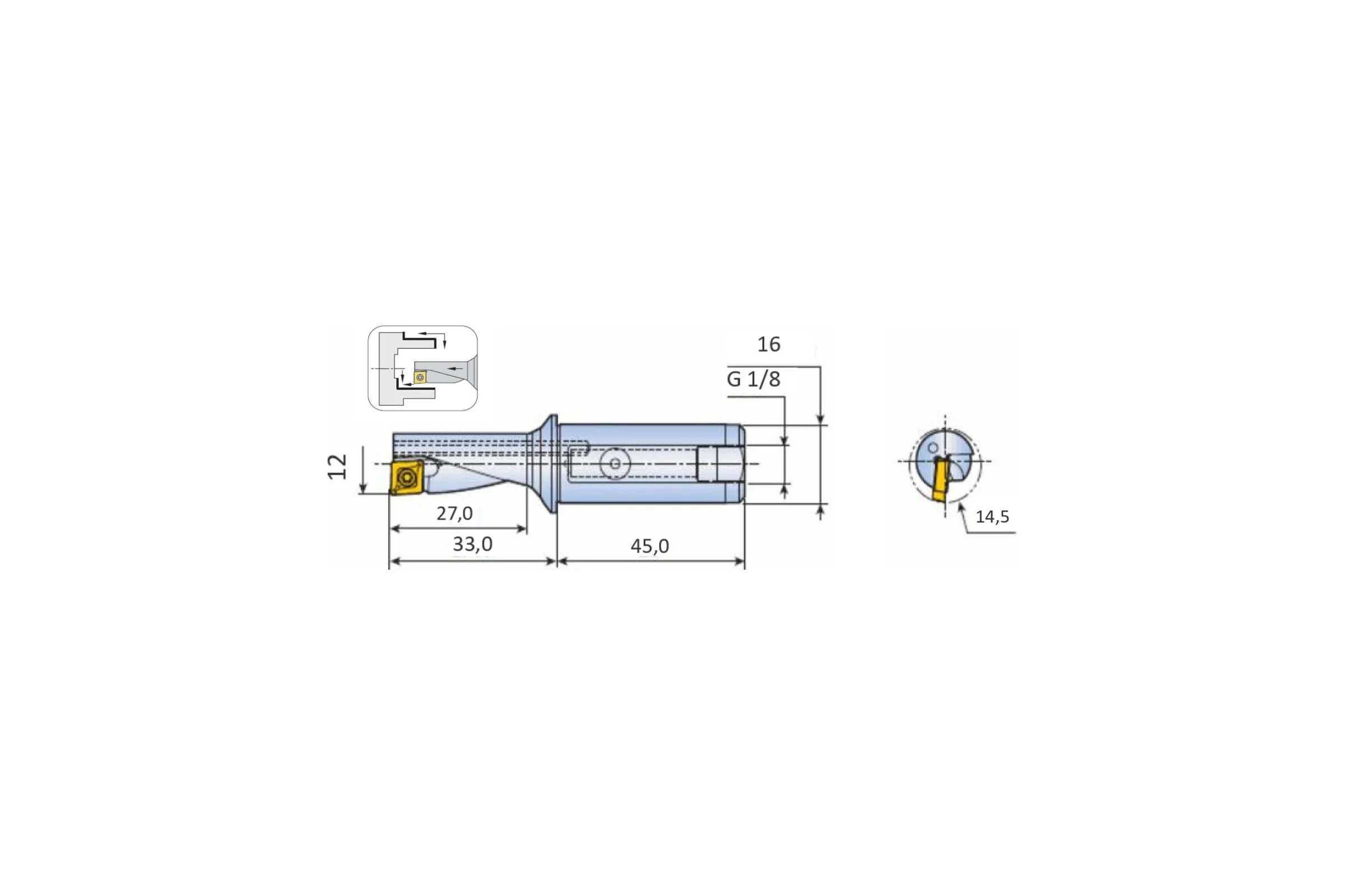 Сверло-резец ChaiTools с СМП 12 мм XCP 3120-16T1-06