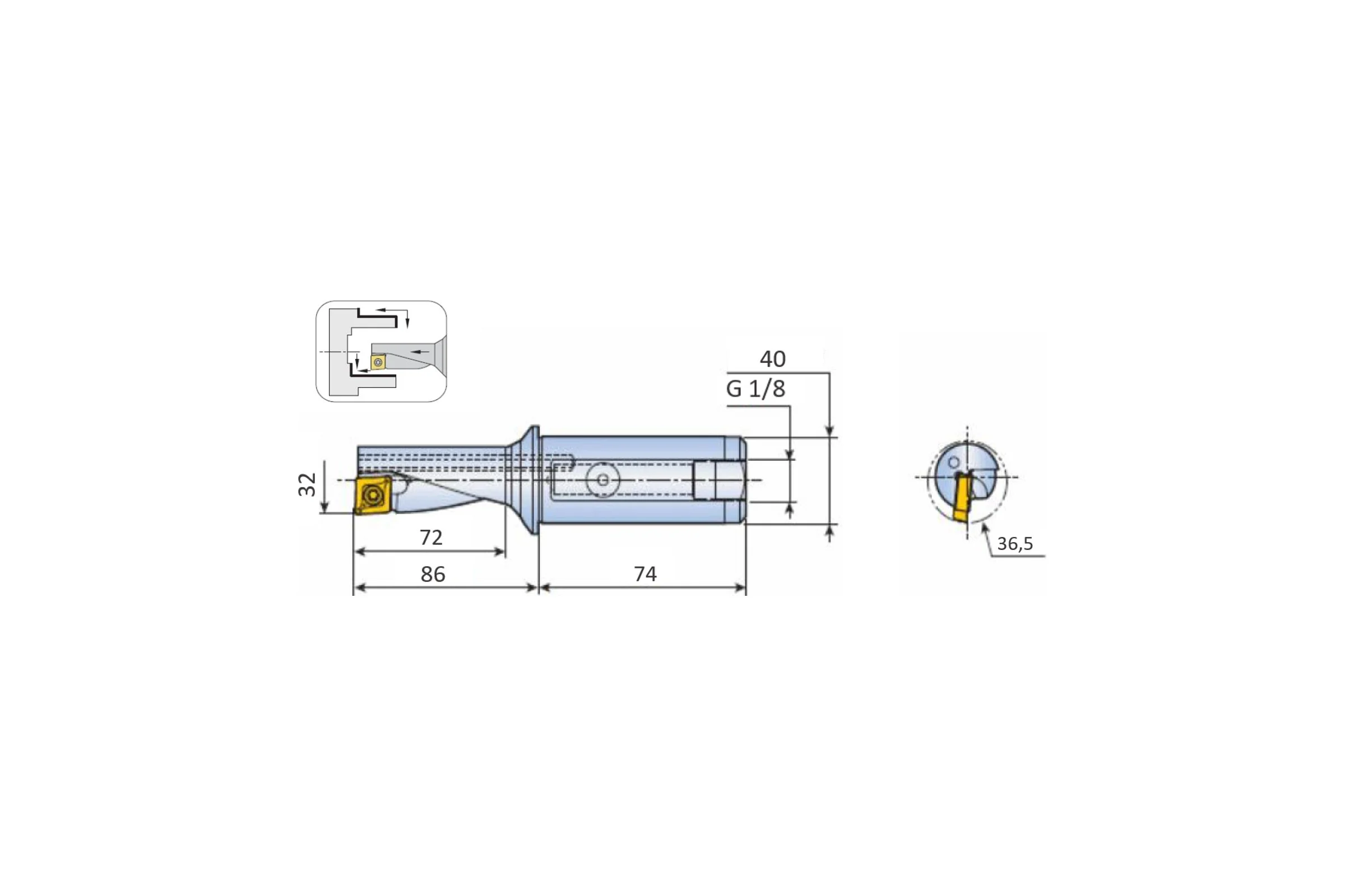 Сверло-резец ChaiTools с СМП 32 мм XCP 3320-40T1-17