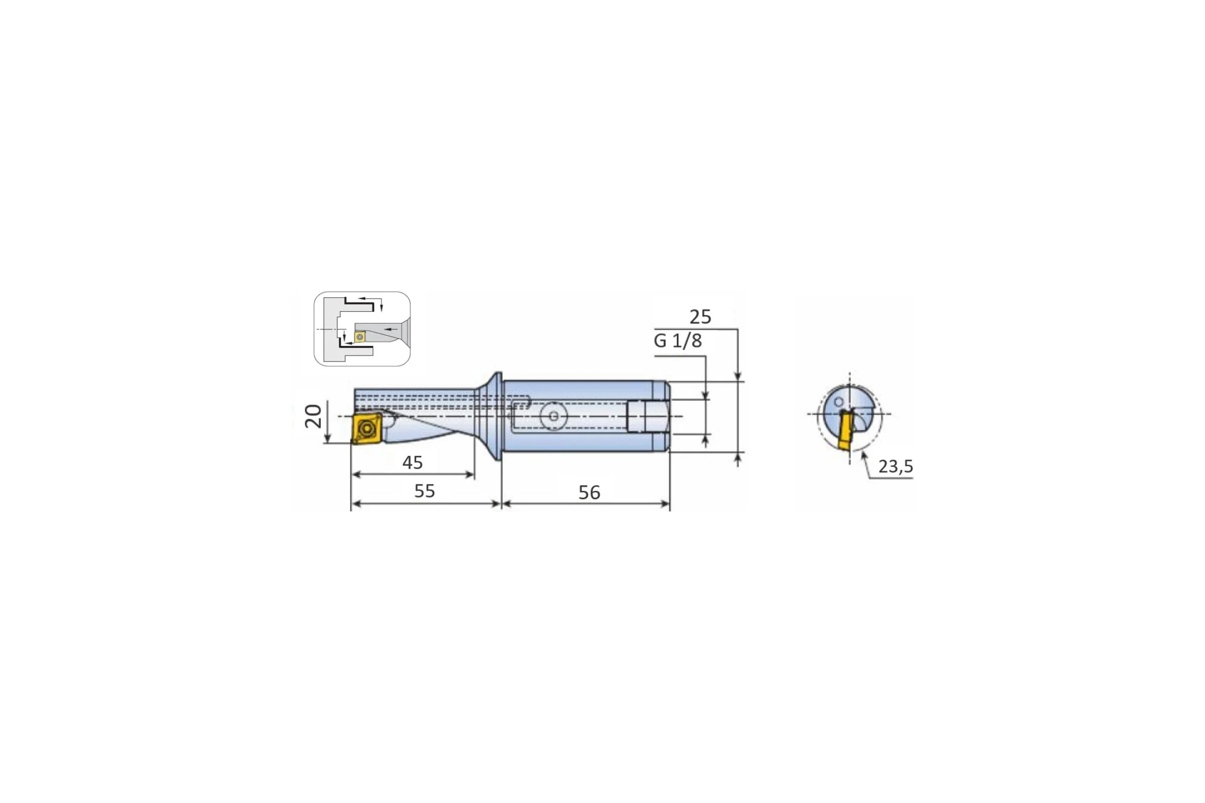 Сверло-резец ChaiTools с СМП 20 мм XCP 3200-25T1-10