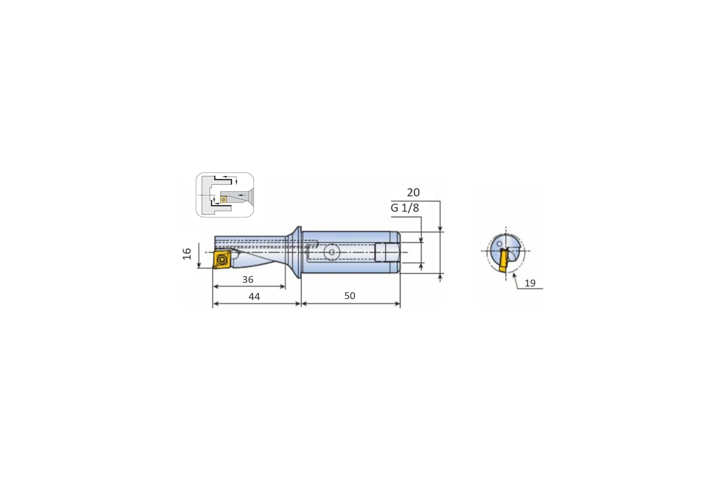 Сверло-резец ChaiTools с СМП 16 мм XCP 3160-20T1-08
