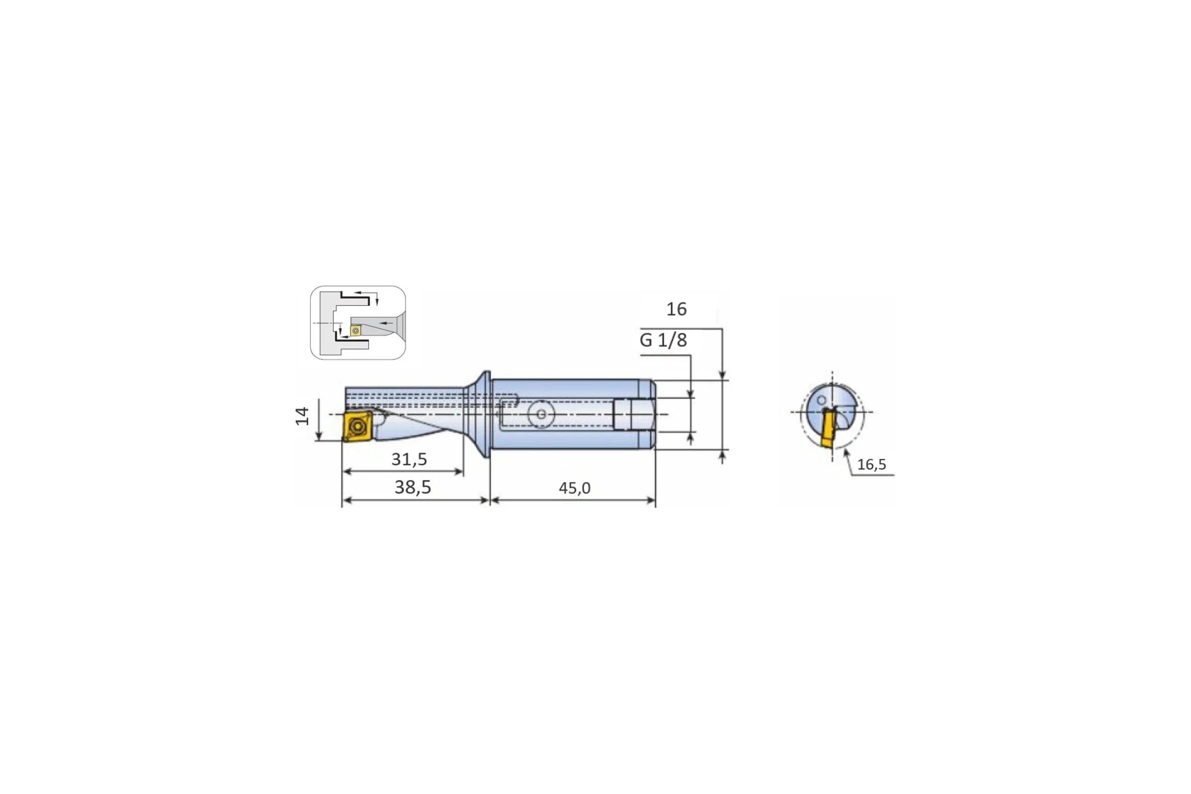 Сверло-резец ChaiTools с СМП 14 мм XCP 3140-16T1-07