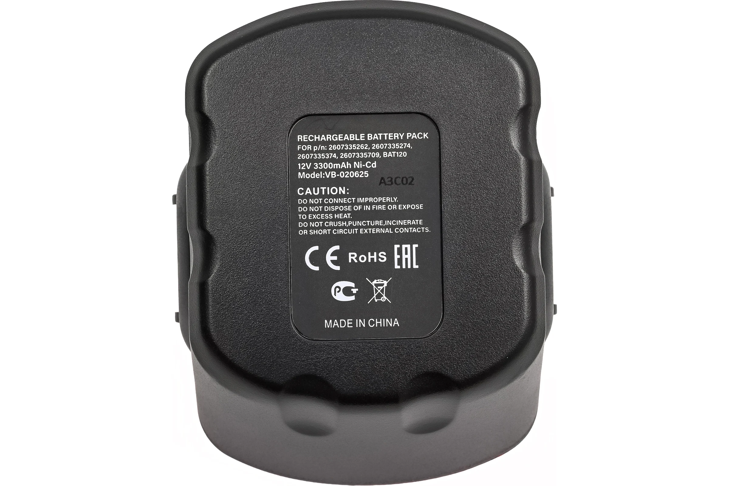 Аккумулятор AMPERIN для BOSCH (p/n: 2607335262, 2607335274, 2607335374, 2607335709, BAT120), 3.3Ah 12V 020625