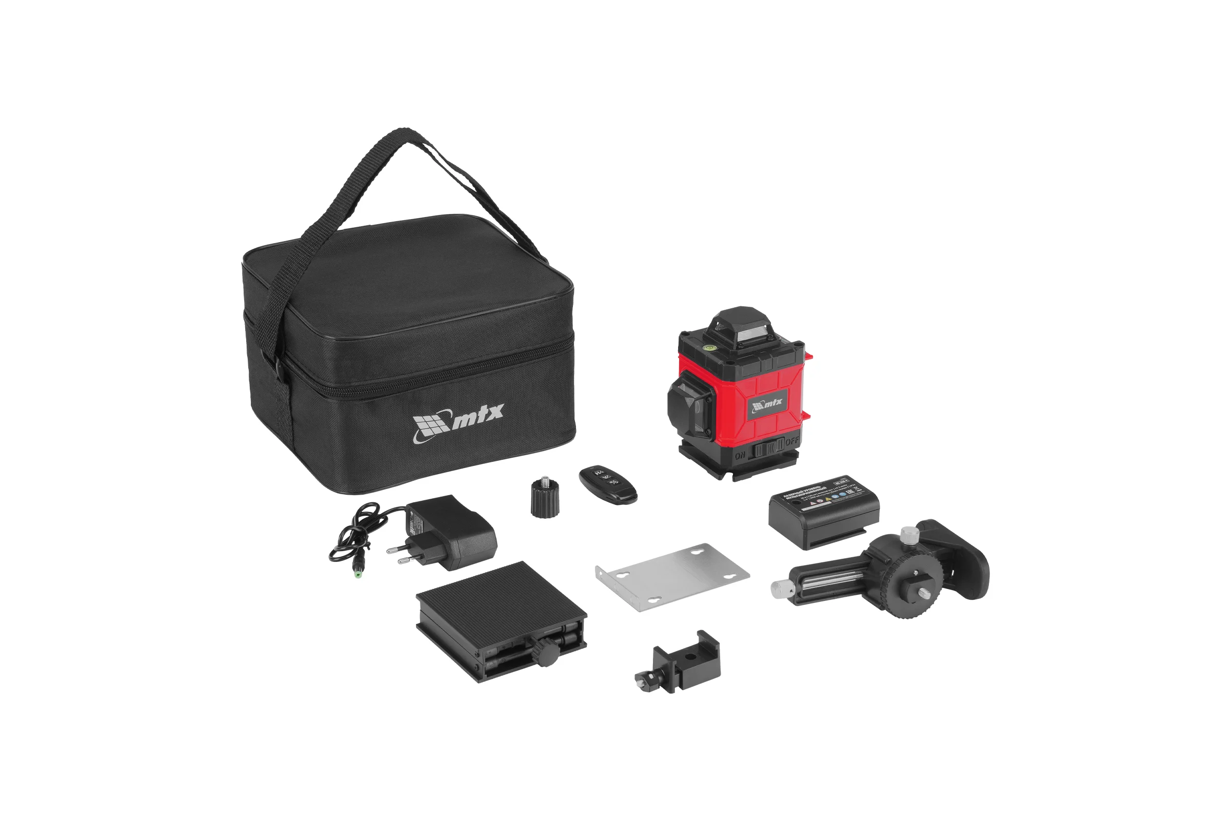 Лазерный уровень MTX м-призм. ML 360-4 Basic SET, 30 м, зеленый луч, акк. Li 3000 мАч, сумка 35084