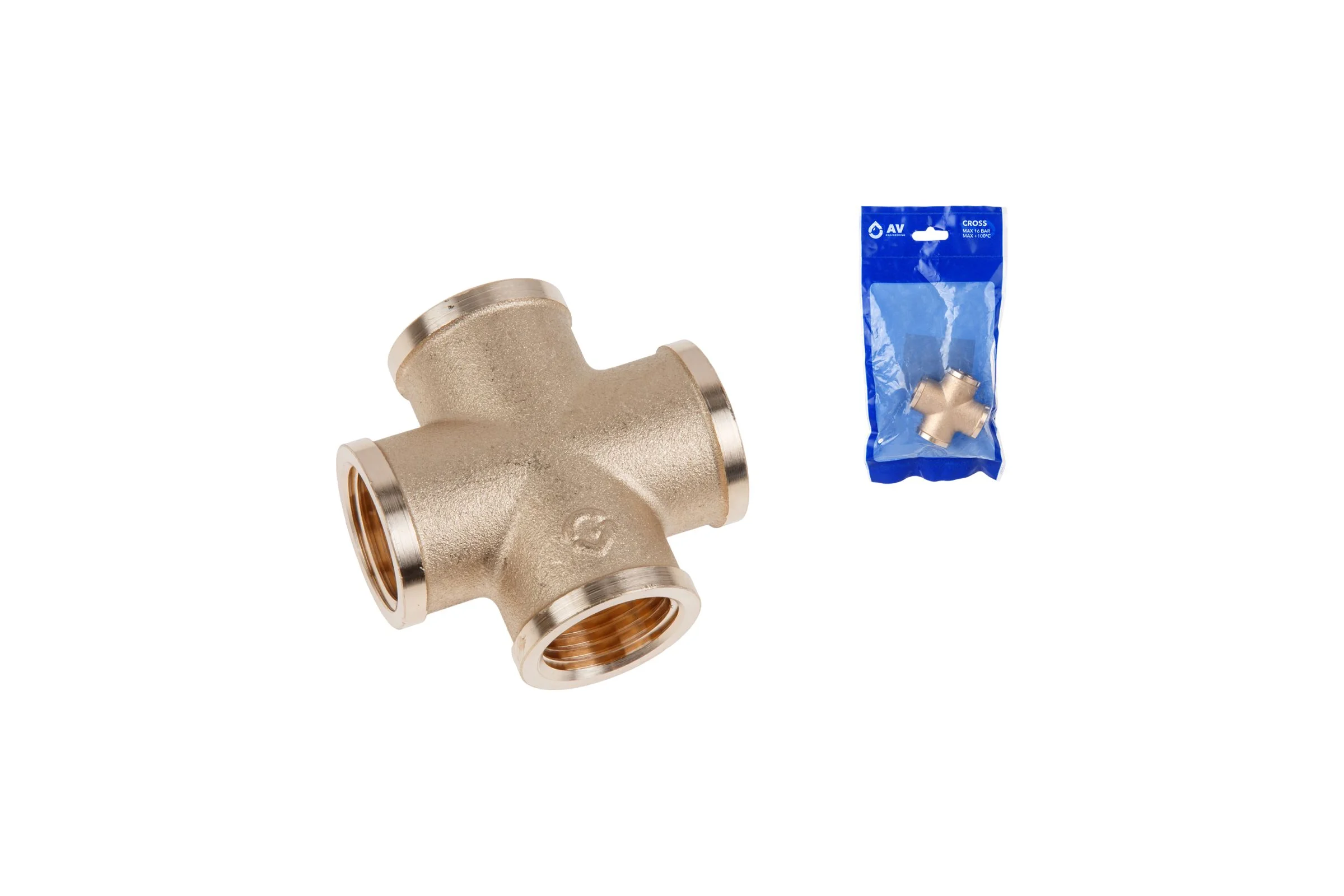 Крестовина AV Engineering 1/2 вн.-вн.-вн.-вн., (инд. упак.) AVE312001
