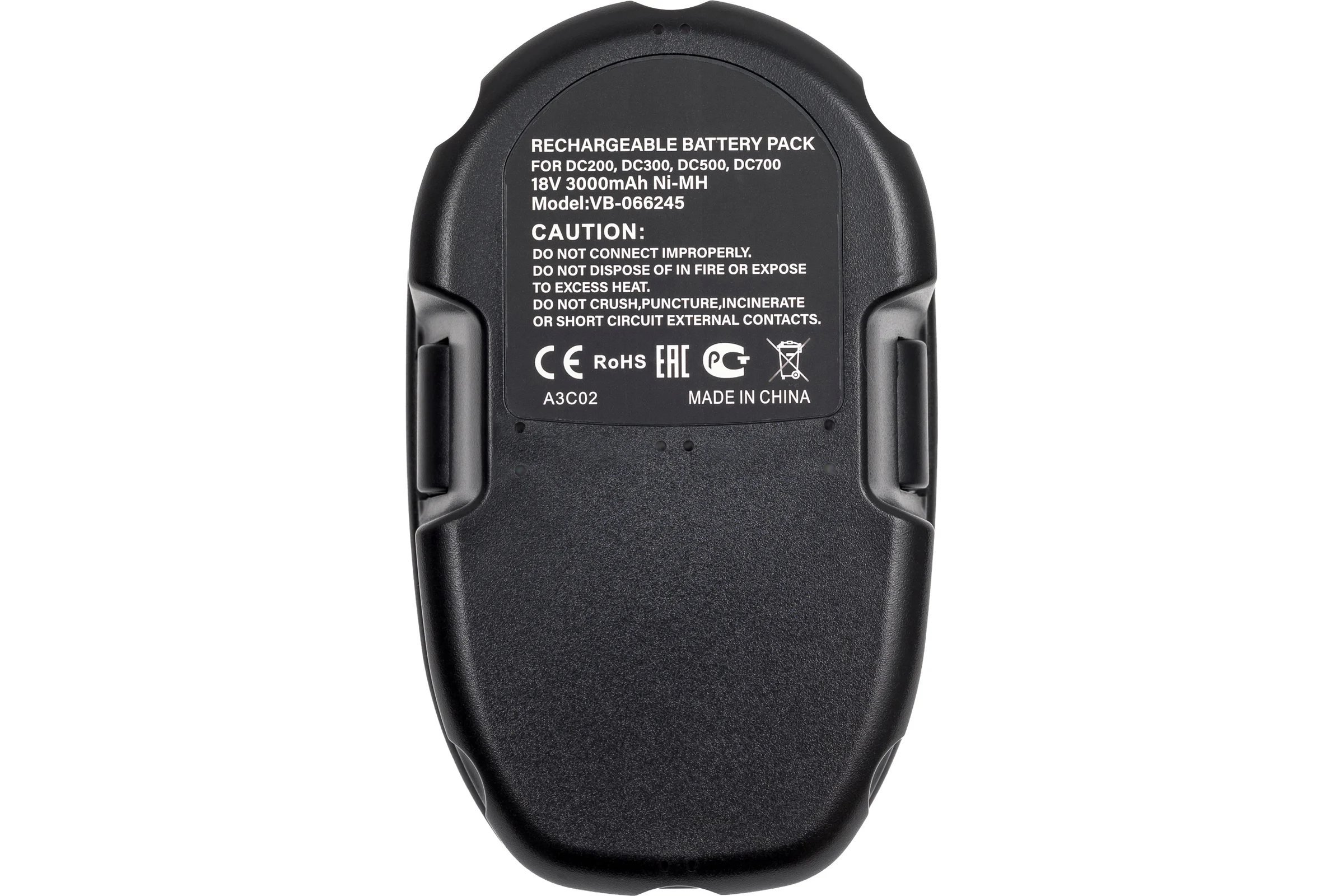 Аккумулятор AMPERIN для DeWalt DC200, DC300, DC500, DC700, 18V, 3000mAh, Ni-Mh 066245
