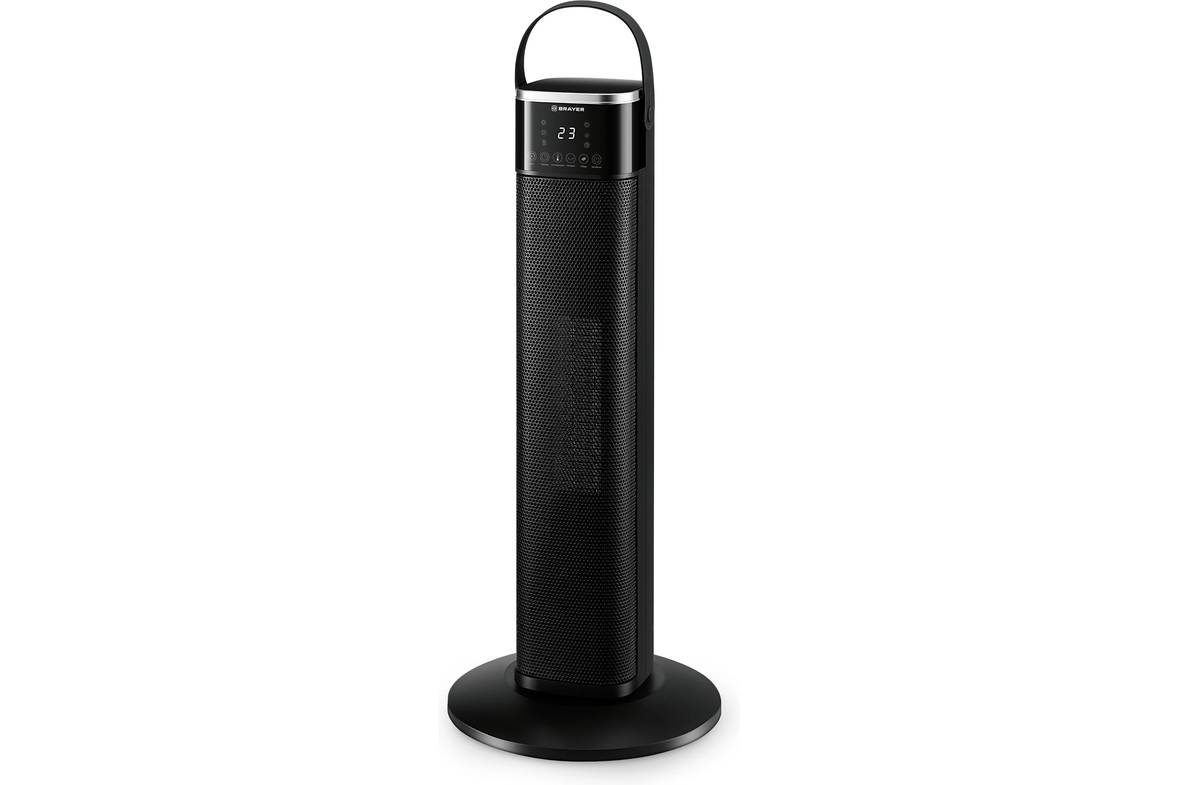 Тепловентилятор BRAYER 4896BR 2000Вт, LED-дисплей,пульт ДУ, таймер 12 ч, площадь 20кв.м., электронное управление, авто.режим BR4896