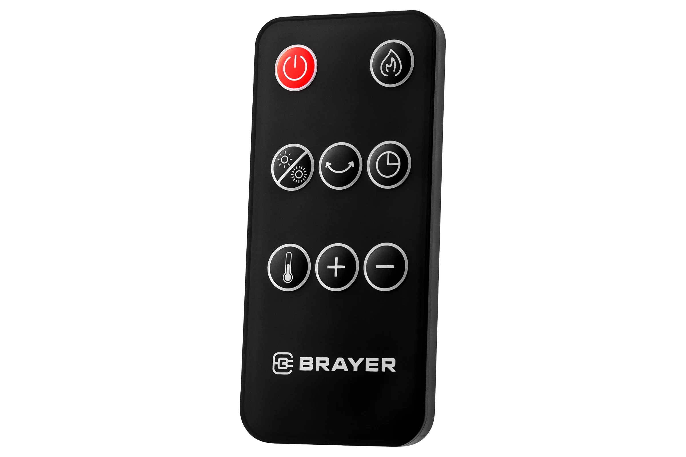 Тепловентилятор BRAYER 4863BR 2000Вт, LED-дисплей, пульт ДУ, таймер 8 ч, площадь 20кв.м., электронное управление, эффект пламени BR4863