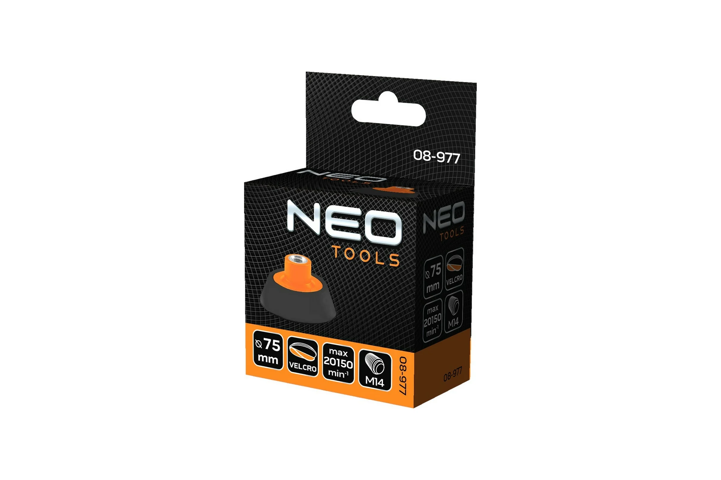 Монтажный кронштейн 75 мм для полировальных дисков 85 мм на липучке NEO Tools 08-977