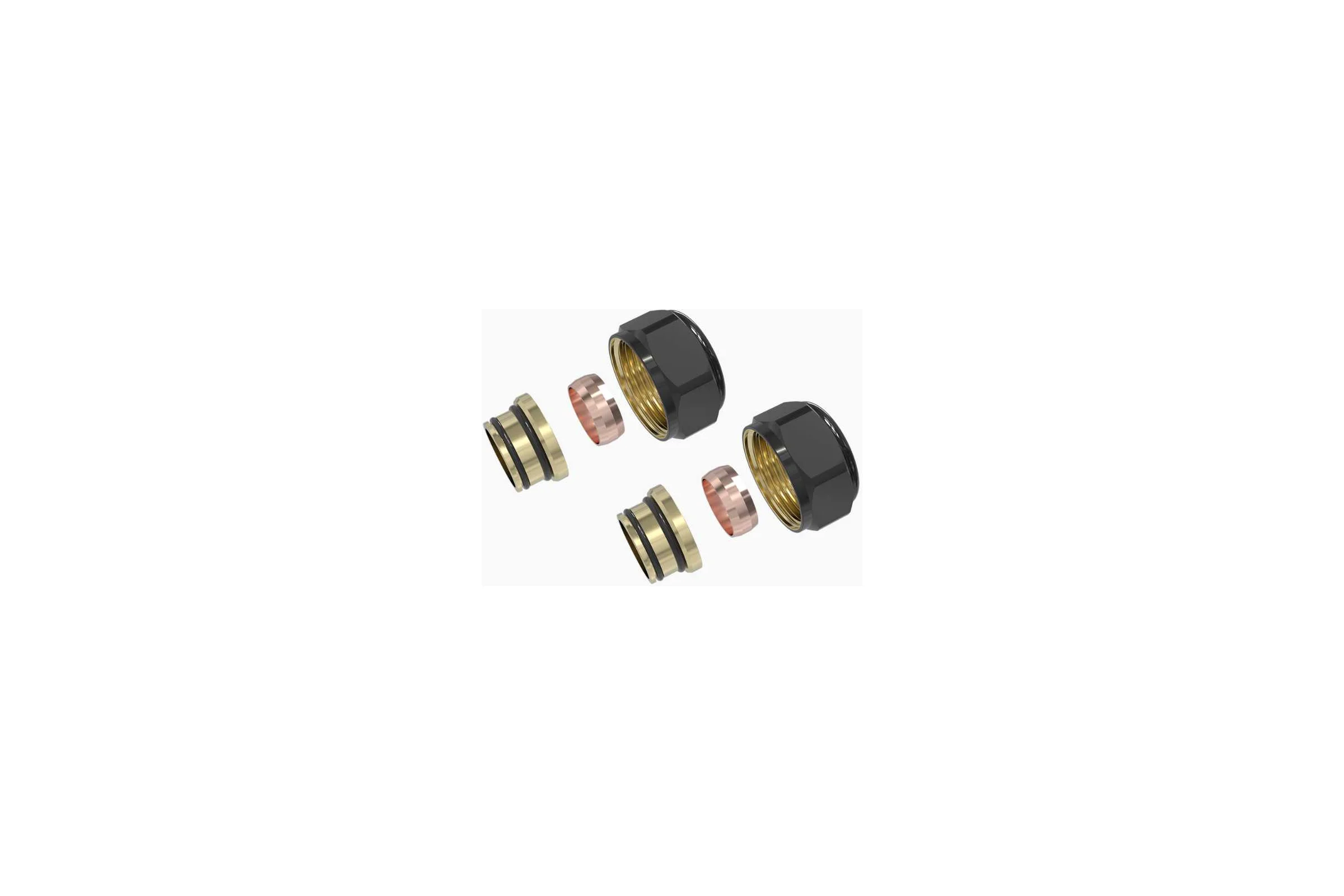 Соединители евроконус VIVALDO 3/4x15 мм, 2 шт, черный EC15-BL