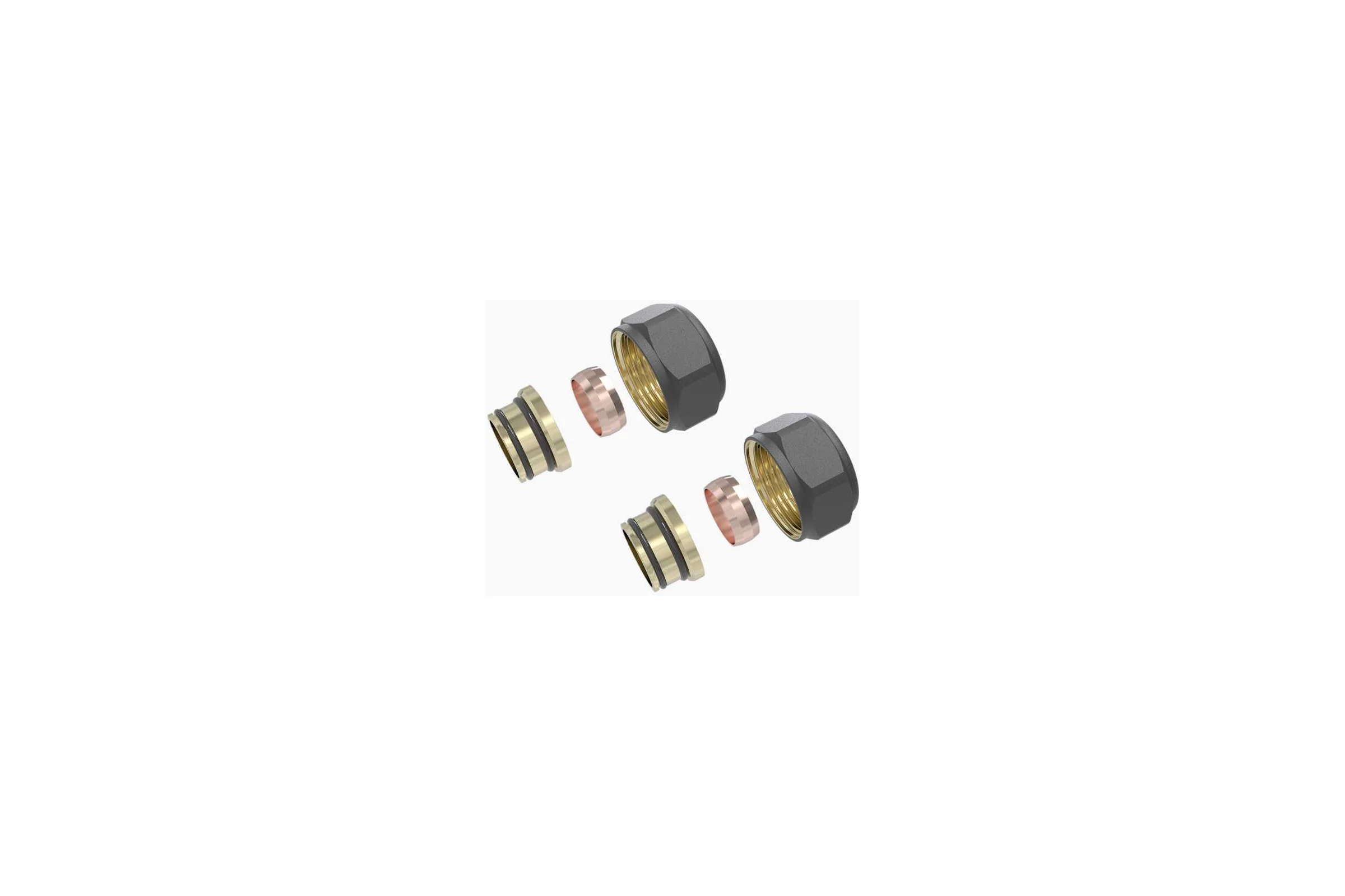 Соединители евроконус VIVALDO 3/4x15 мм, 2 шт, антрацит EC15-AT