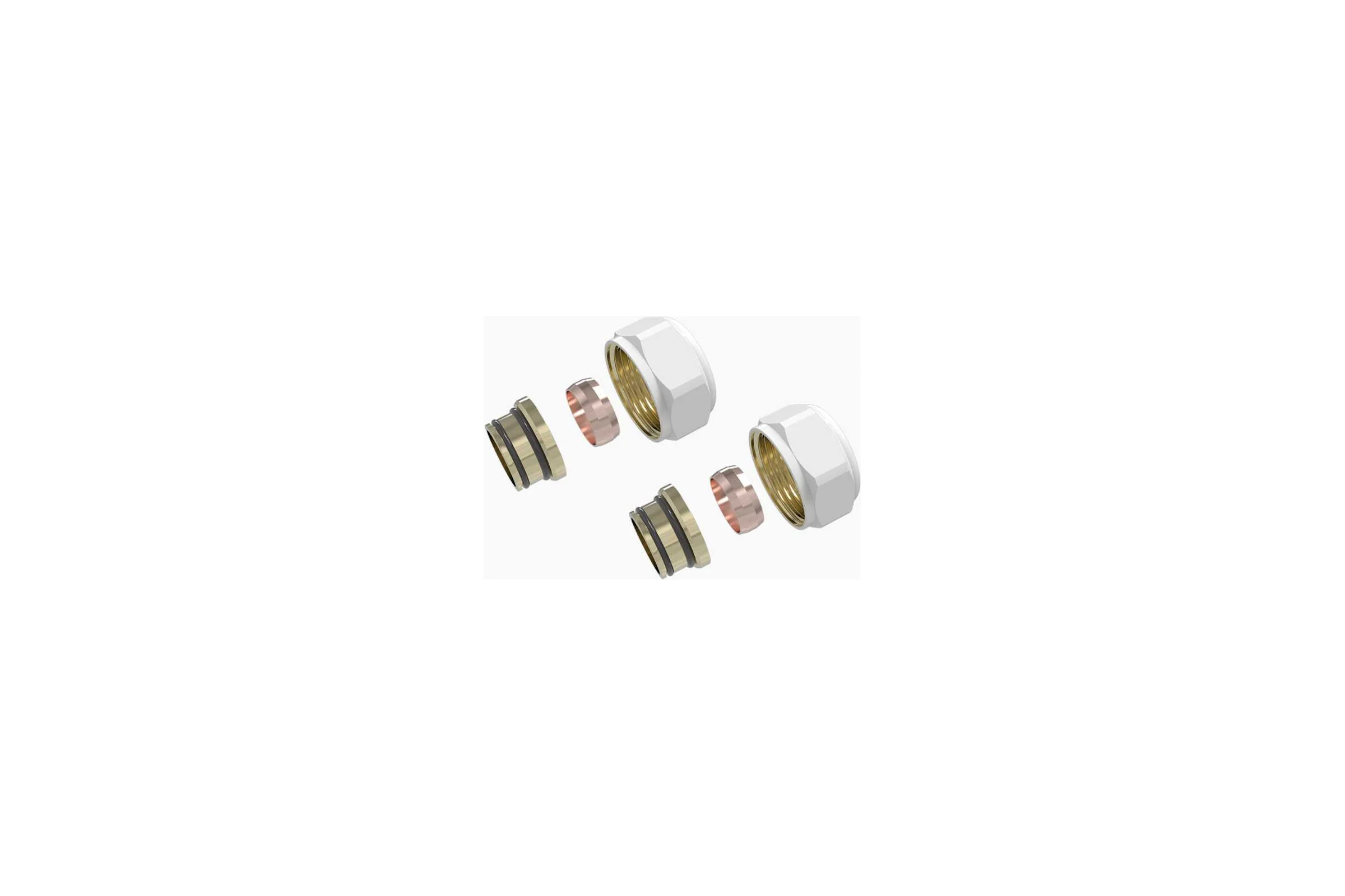 Соединители евроконус VIVALDO 3/4x15 мм, 2 шт, белый EC15-WH