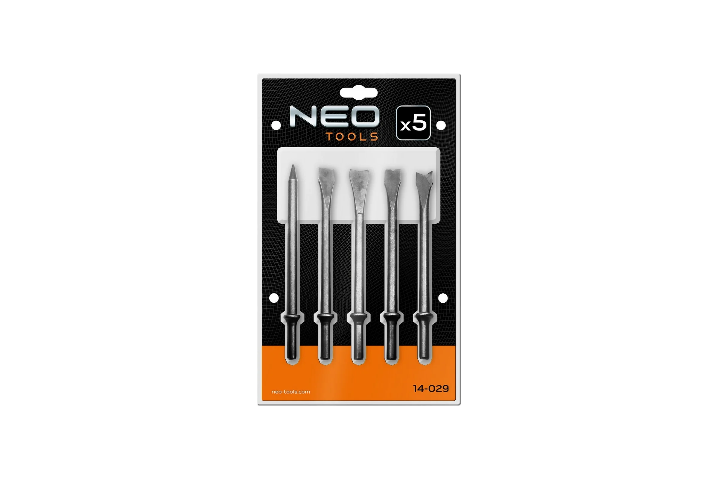 Зубило набор 5 шт для пневматического молотка NEO Tools 14-029