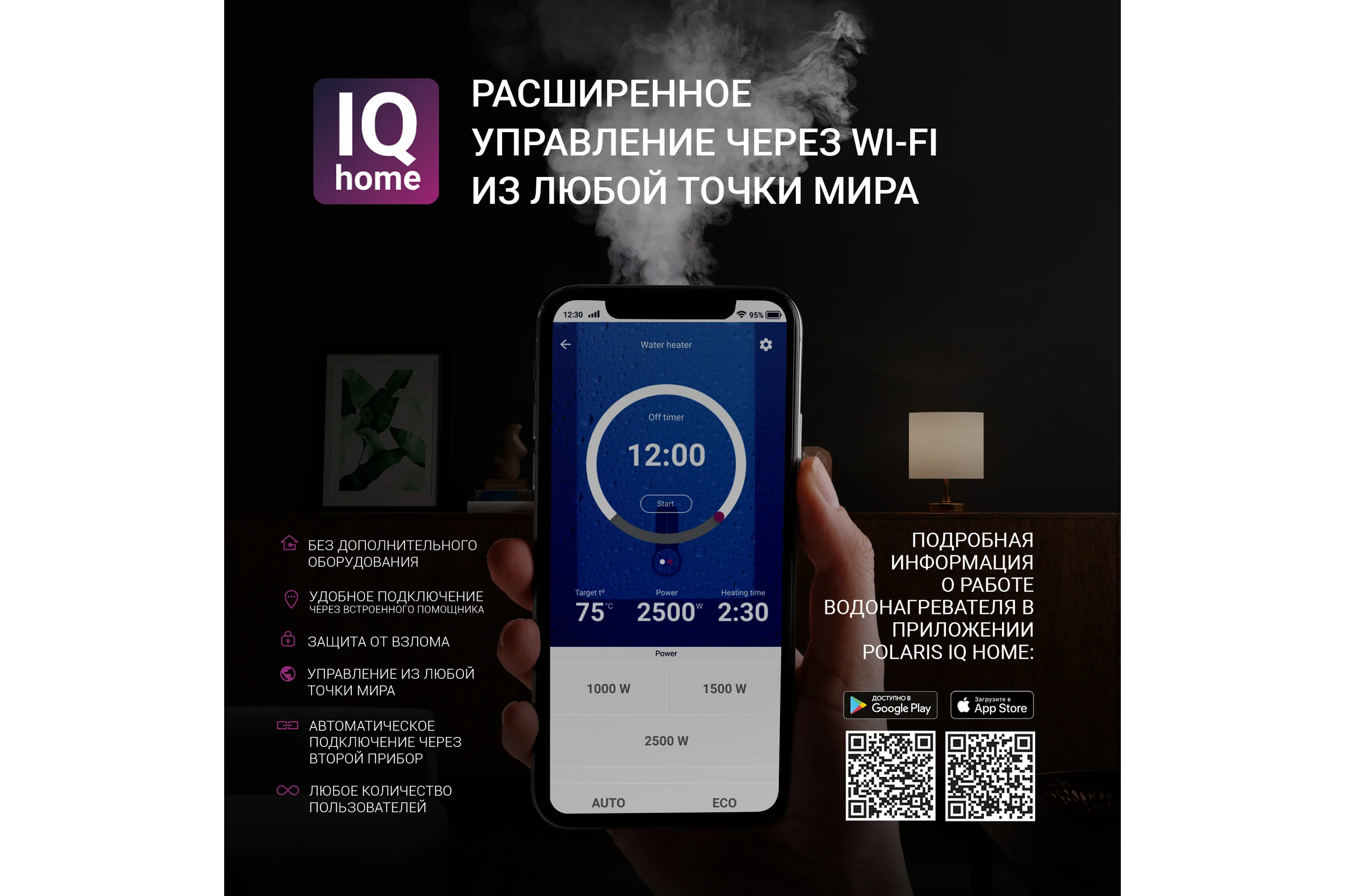 Накопительный водонагреватель Polaris SIGMA Wi Fi 80 SSD 017974