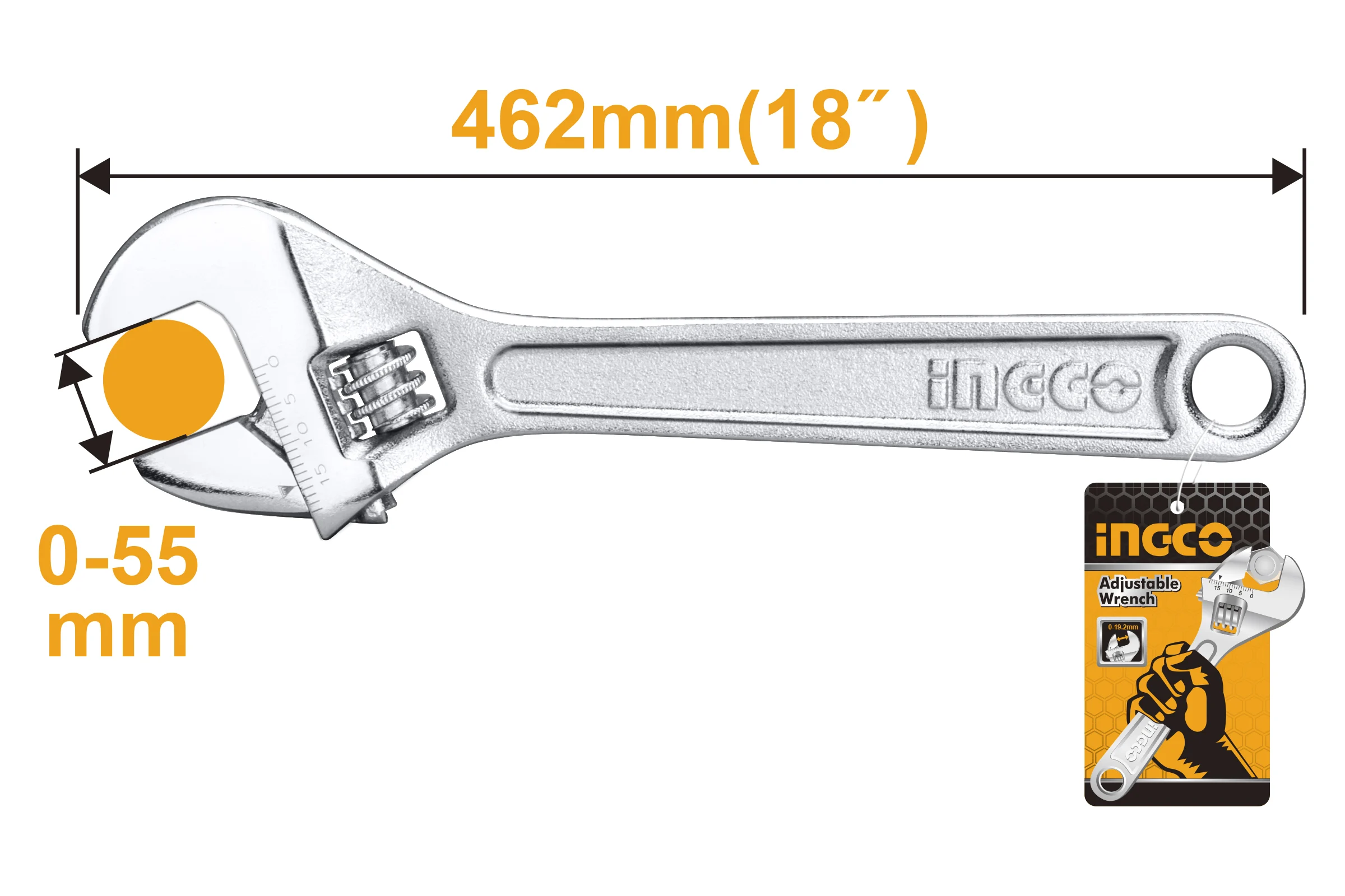 Разводной ключ INGCO 450 мм HADW131182