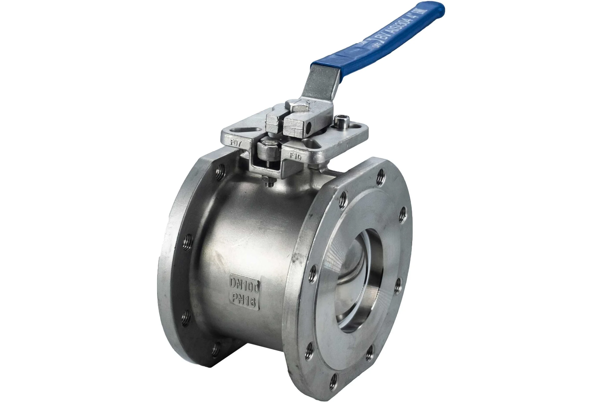 Кран шаровый межфланцевый под привод NEWKEY (1PC) нержавеющий, AISI304 DN 100 (4"), (CF8), PN16 NK-BIFp100/4