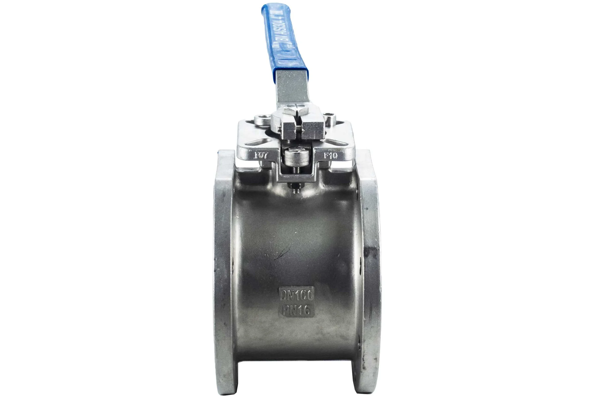 Кран шаровый межфланцевый под привод NEWKEY (1PC) нержавеющий, AISI304 DN 100 (4"), (CF8), PN16 NK-BIFp100/4