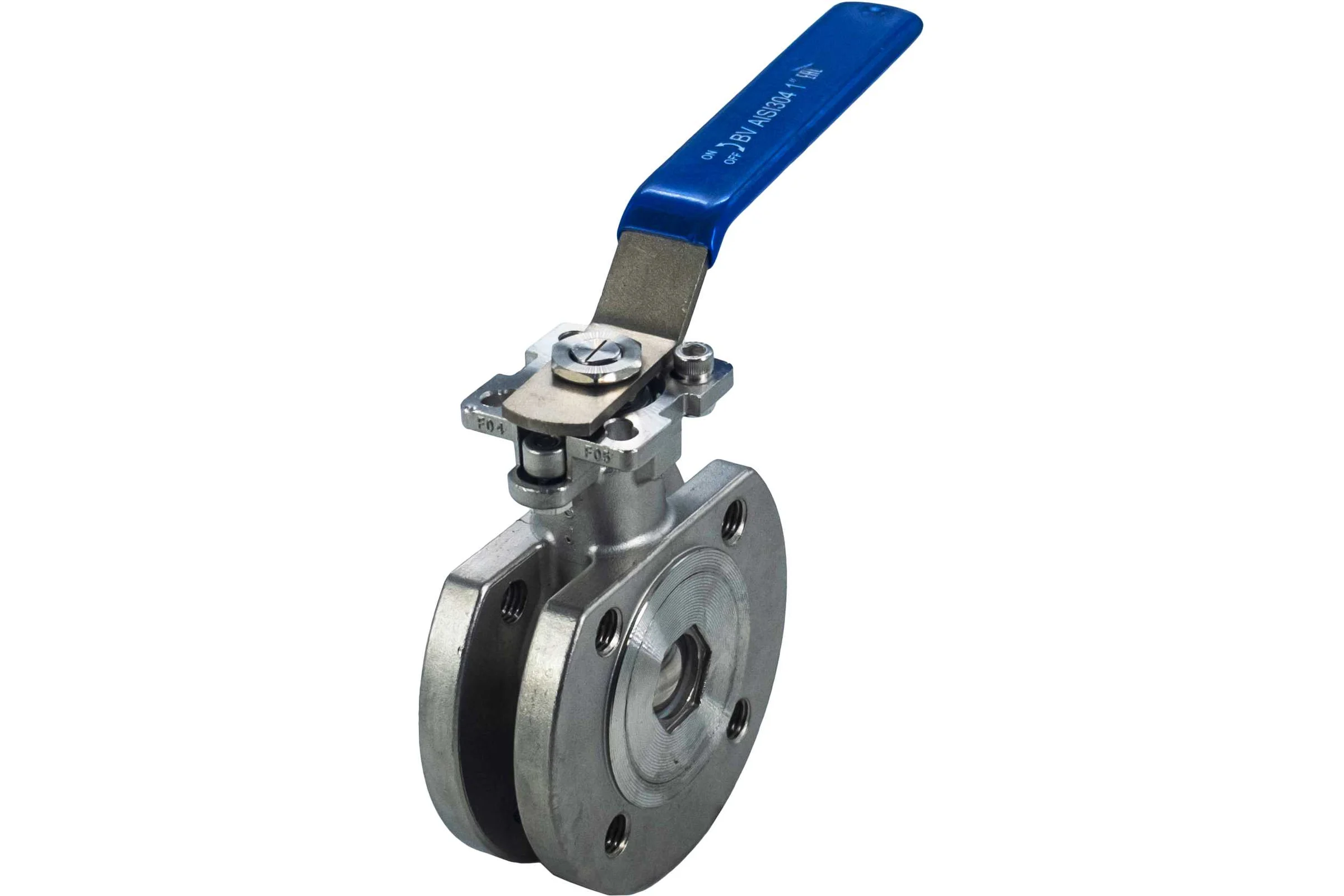 Кран шаровый межфланцевый под привод NEWKEY (1PC) нержавеющий, AISI304 DN25 (1"), (CF8), PN16 NK-BIFp25/4