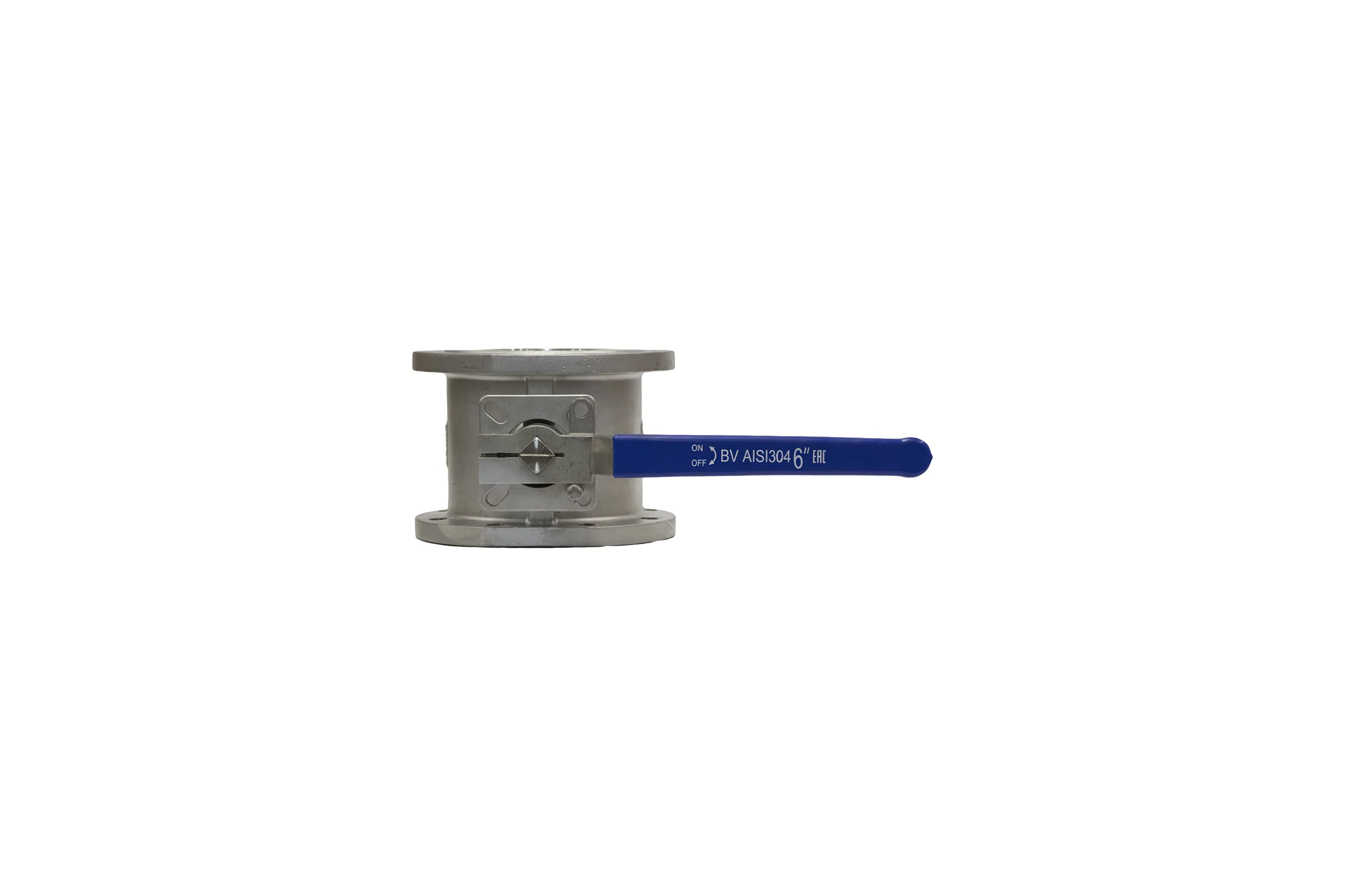 Кран шаровый межфланцевый под привод NEWKEY (1PC) нержавеющий, AISI304 DN 150 (6"), (CF8), PN16 NK-BIFp150/4