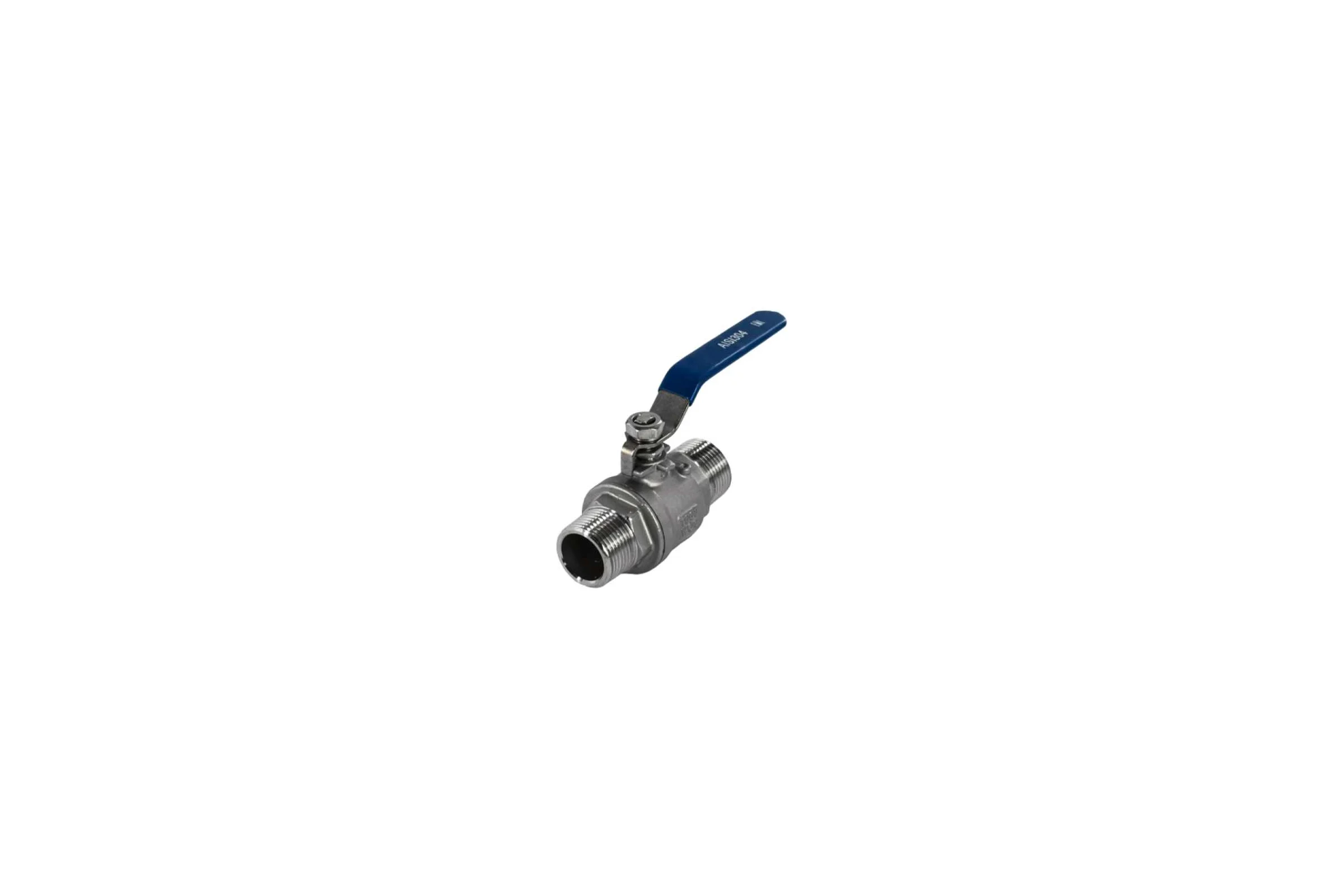 Кран шаровый муфтовый двусоставной нержавеющий NEWKEY (2PC) НР/НР AISI304 DN20 (3/4"), (CF8), PN63 NK-BMML20/4