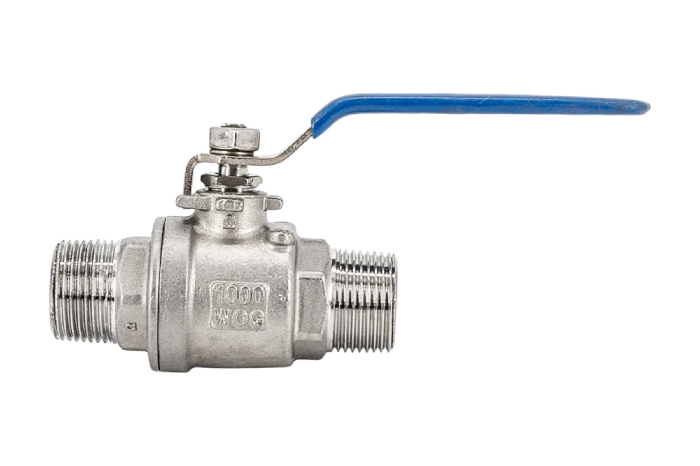 Кран шаровый муфтовый двусоставной нержавеющий NEWKEY (2PC) НР/НР AISI304 DN20 (3/4"), (CF8), PN63 NK-BMML20/4