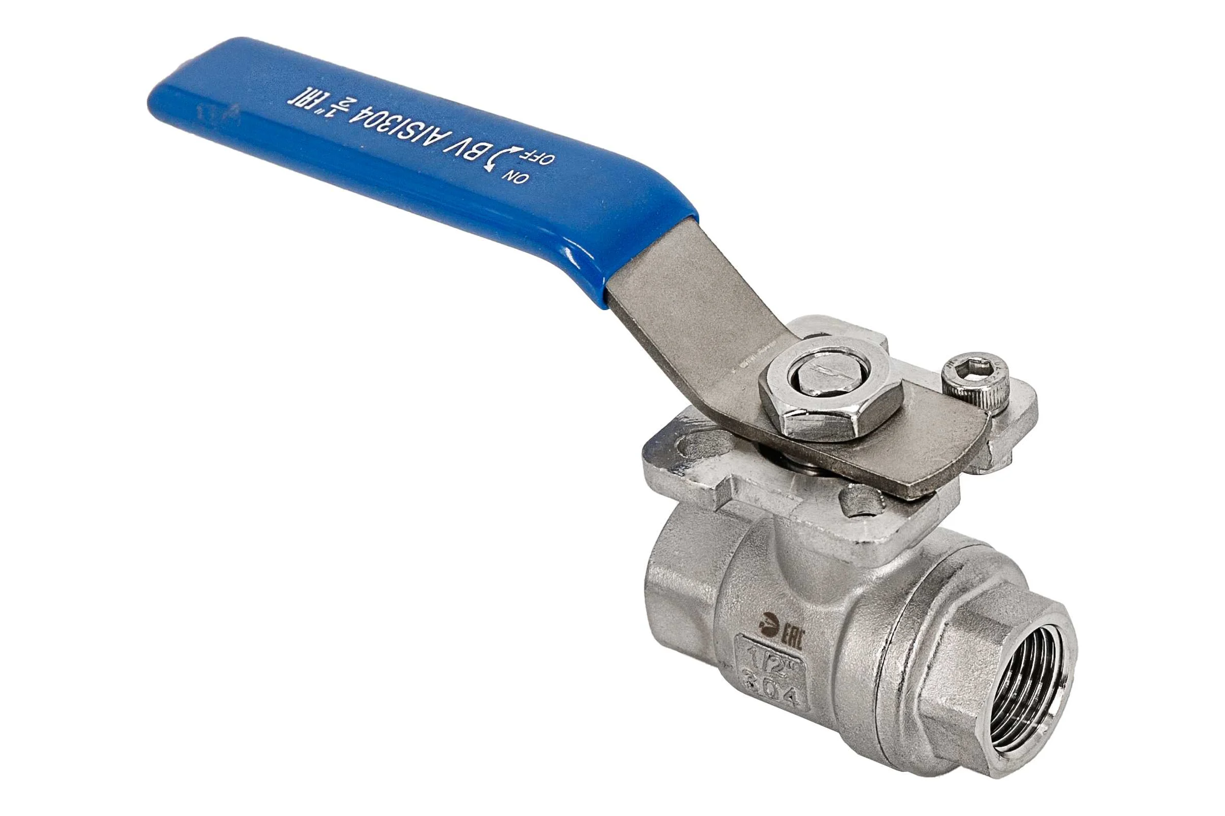 Кран шаровый муфтовый под привод NEWKEY (2PC) нержавеющий, AISI304 DN15 (1/2"), (CF8), PN64 NK-BMp15/4