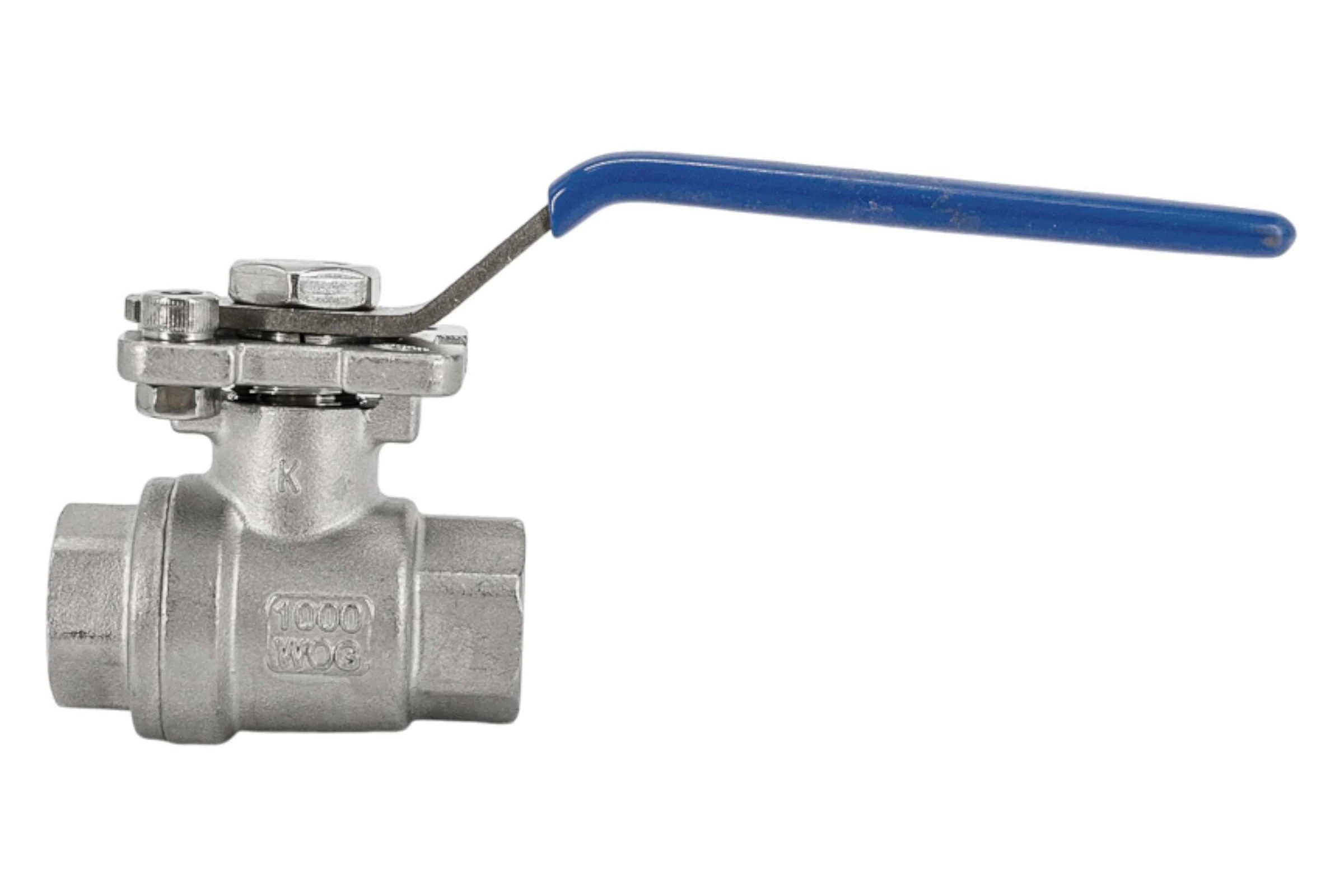 Кран шаровый муфтовый под привод NEWKEY (2PC) нержавеющий, AISI304 DN15 (1/2"), (CF8), PN64 NK-BMp15/4