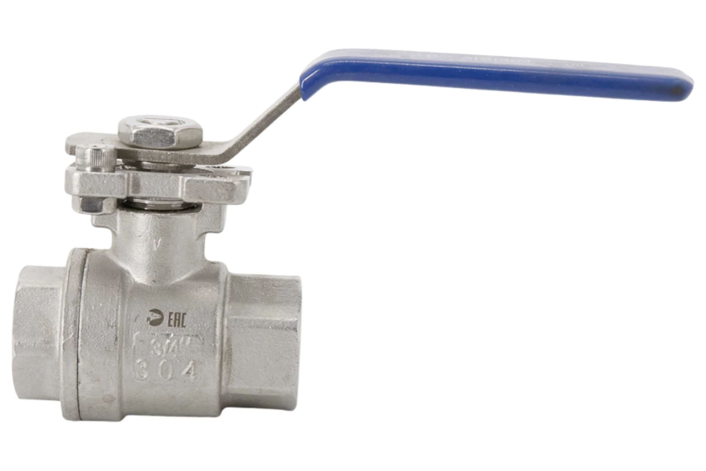 Кран шаровый муфтовый под привод NEWKEY (2PC) нержавеющий, AISI304 DN20 (3/4"), (CF8), PN64 NK-BMp20/4