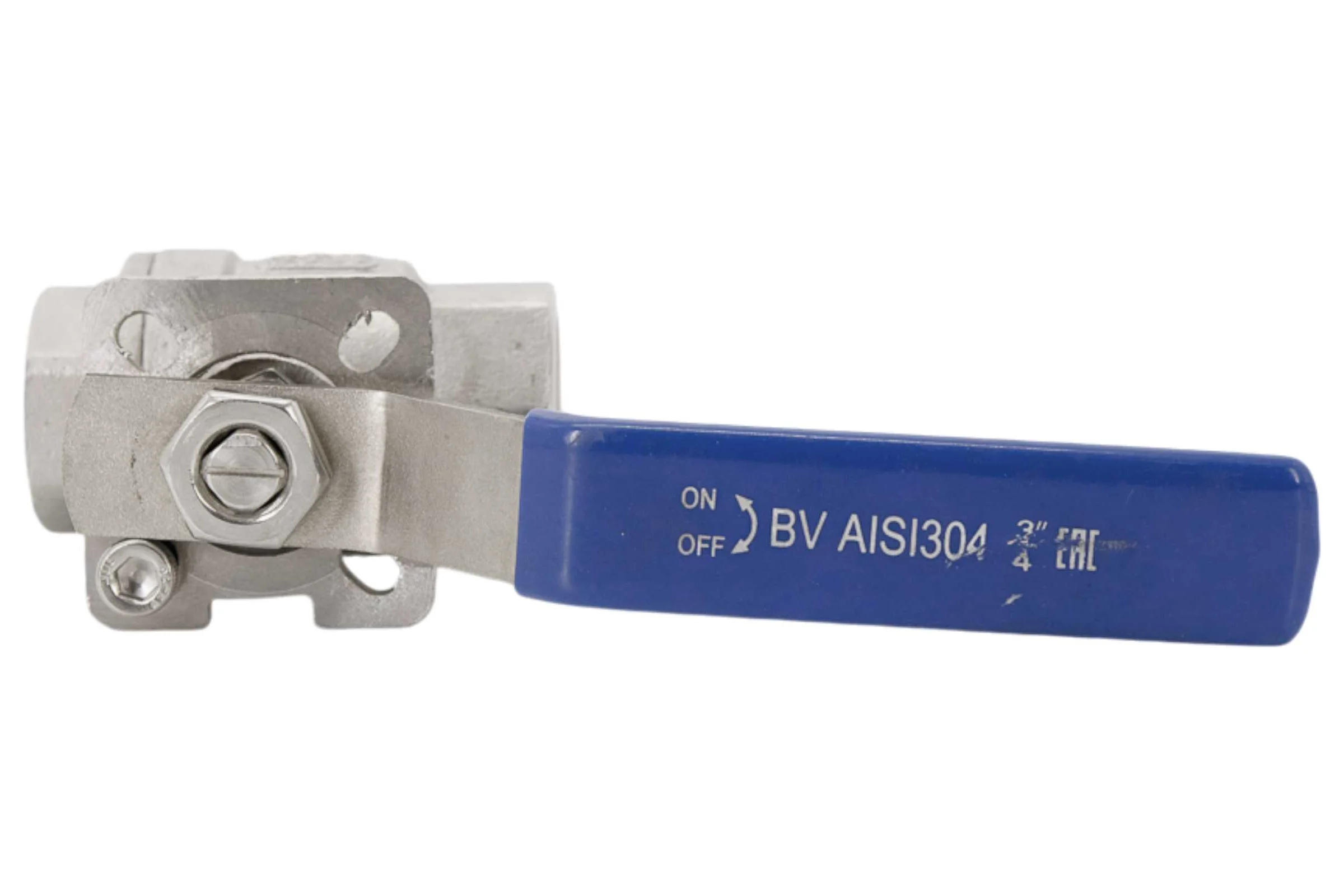 Кран шаровый муфтовый под привод NEWKEY (2PC) нержавеющий, AISI304 DN20 (3/4"), (CF8), PN64 NK-BMp20/4