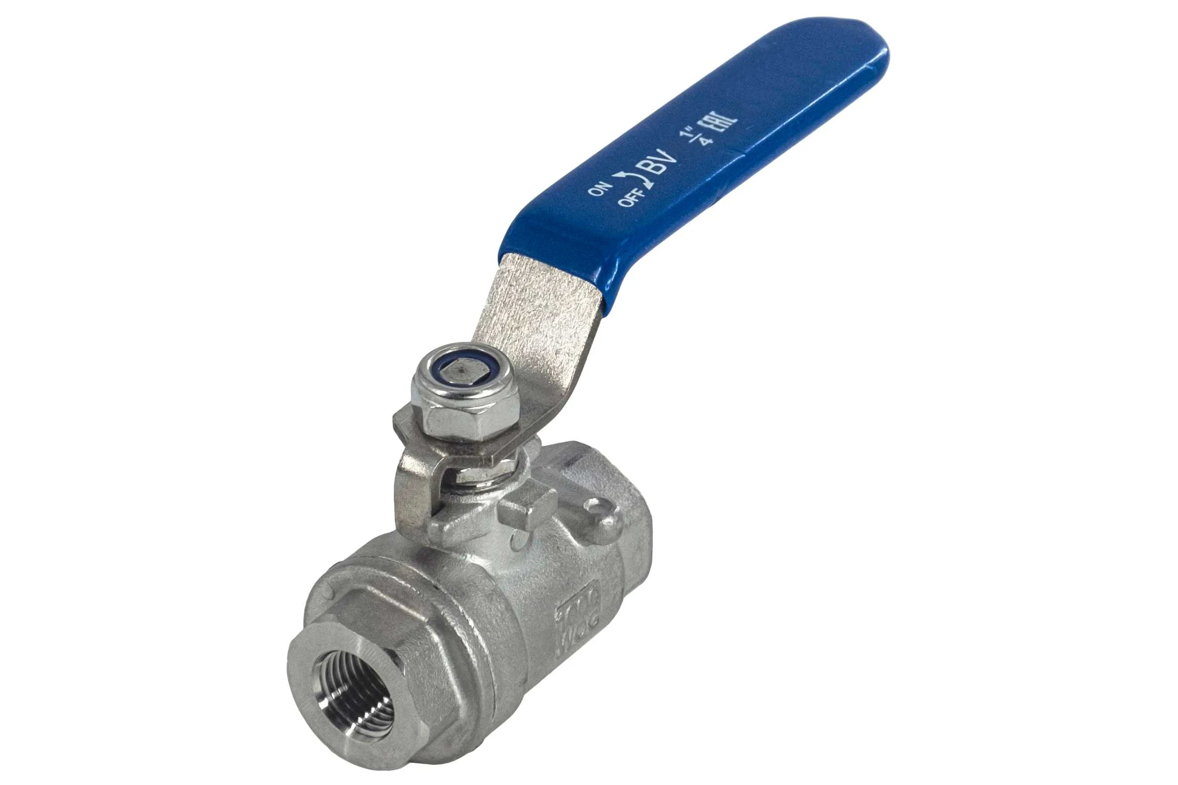 Кран шаровый муфтовый двусоставной нержавеющий NEWKEY (2PC) AISI304 DN 8 (1/4"), (CF8), PN64 NK-BML8/4