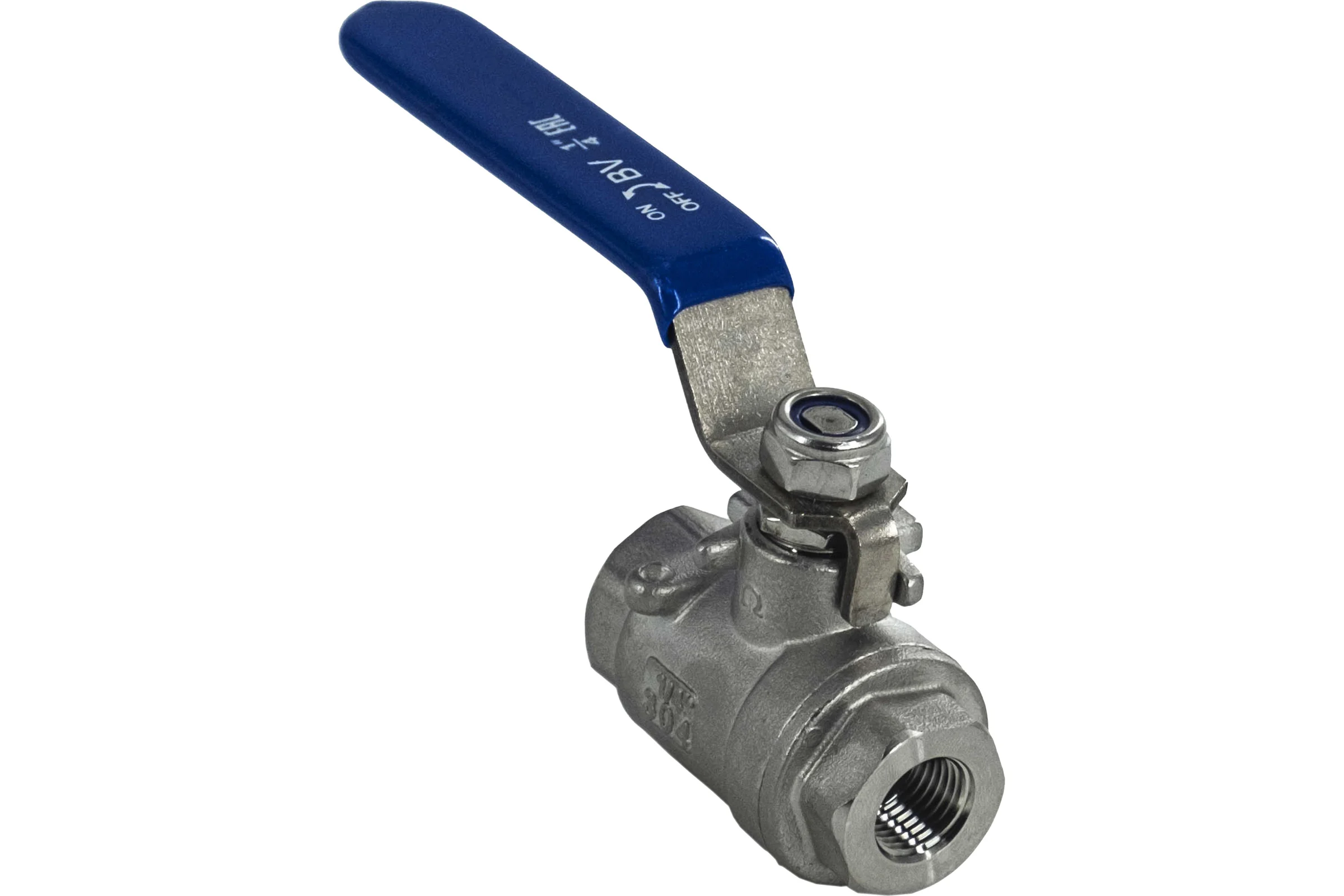 Кран шаровый муфтовый двусоставной нержавеющий NEWKEY (2PC) AISI304 DN 8 (1/4"), (CF8), PN64 NK-BML8/4