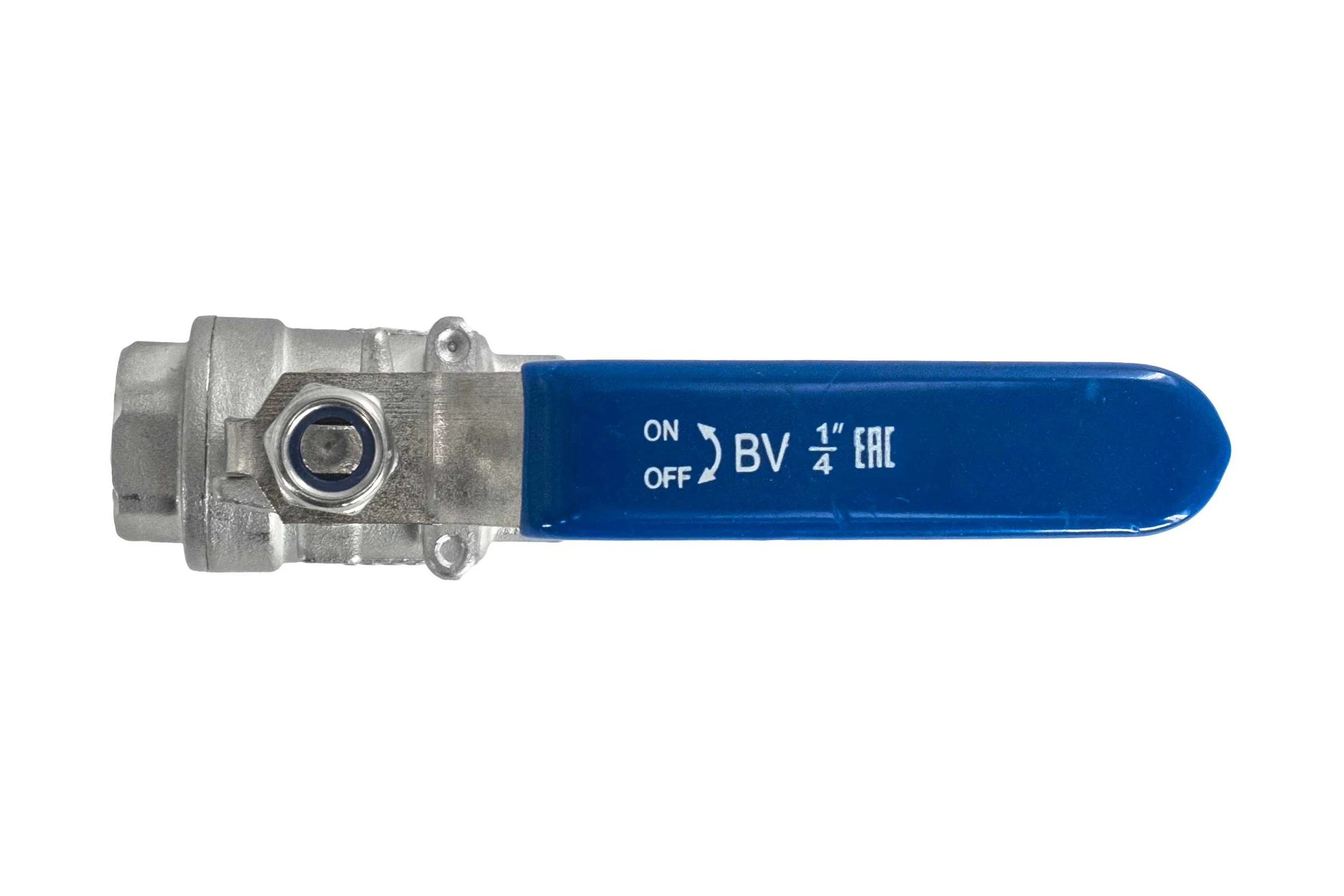 Кран шаровый муфтовый двусоставной нержавеющий NEWKEY (2PC) AISI304 DN 8 (1/4"), (CF8), PN64 NK-BML8/4