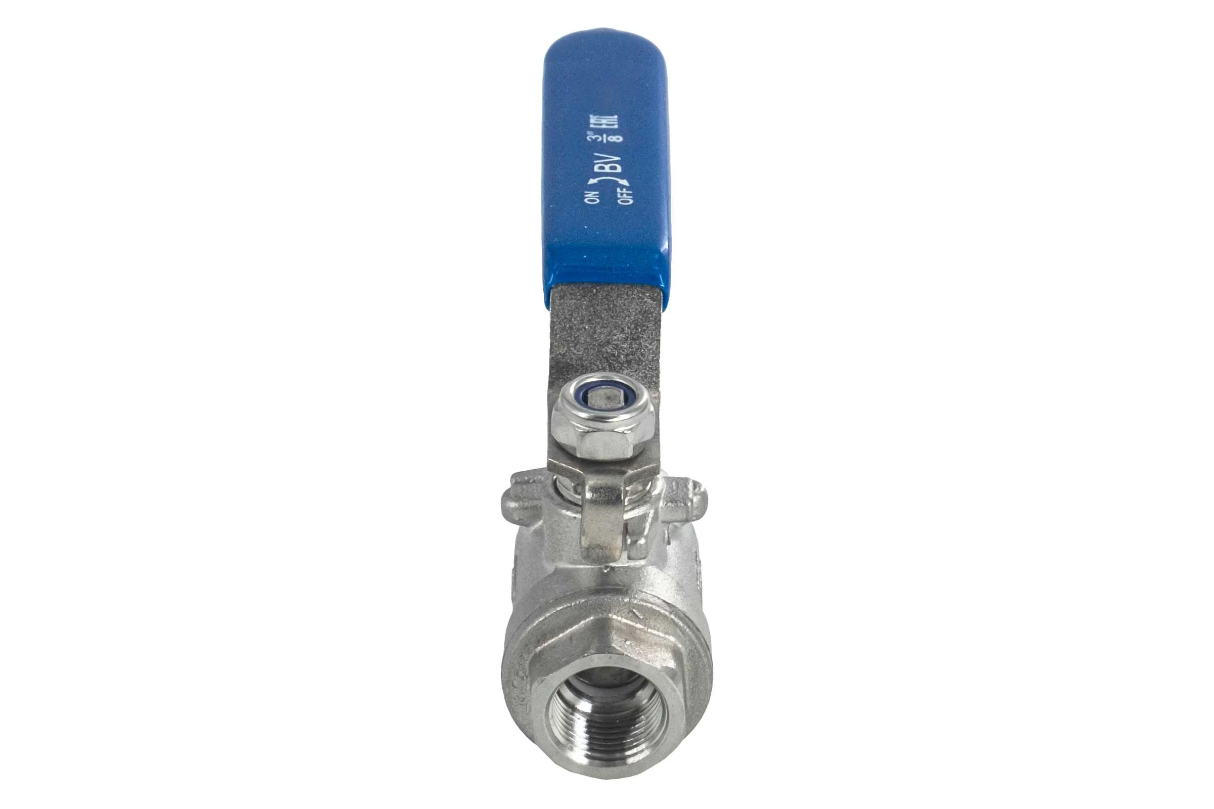 Кран шаровый муфтовый двусоставной нержавеющий NEWKEY (2PC) AISI304 DN10 (3/8"), (CF8), PN64 NK-BML10/4
