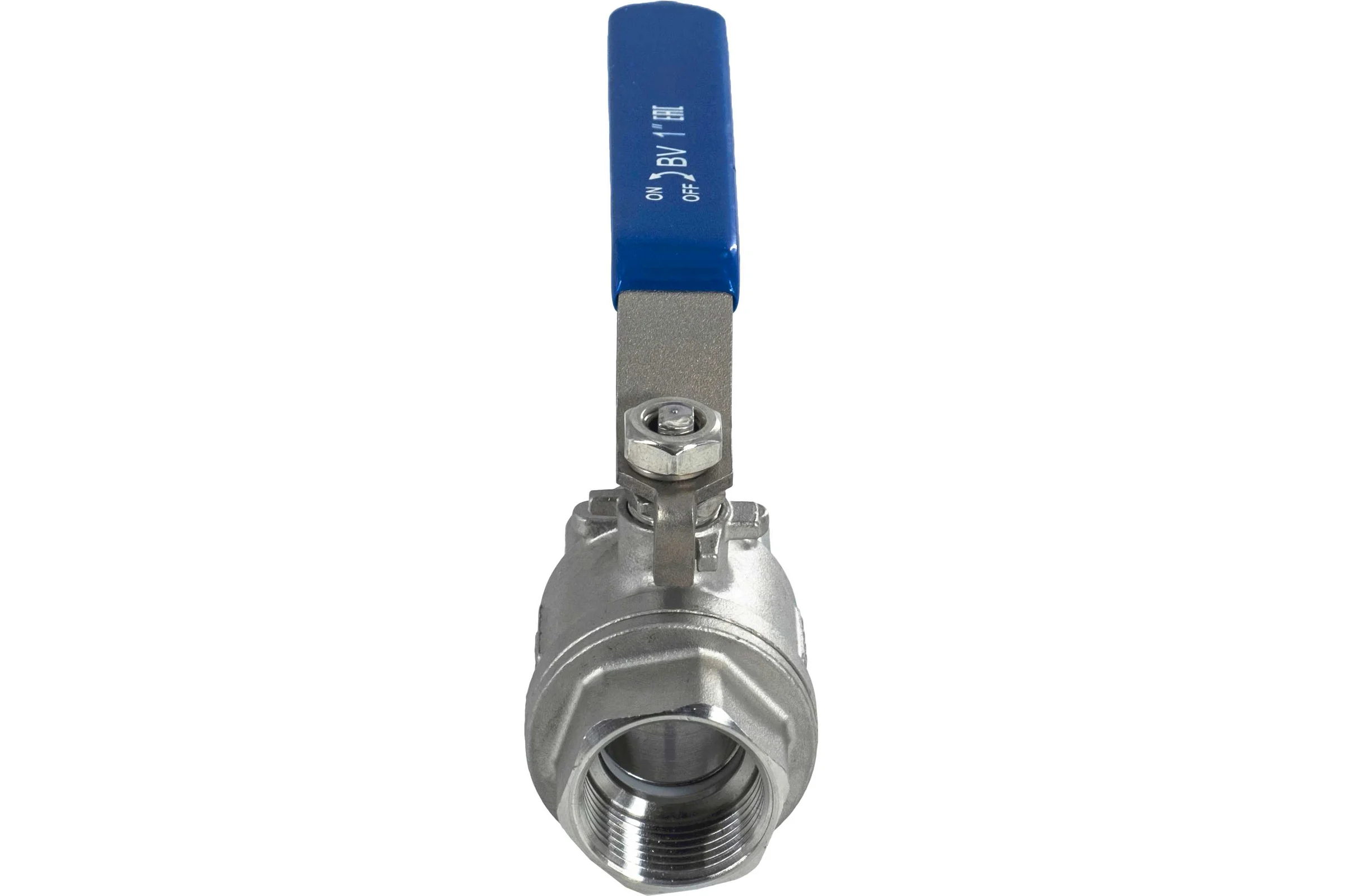 Кран шаровый муфтовый двусоставной нержавеющий NEWKEY (2PC) AISI304 DN25 (1"), (CF8), PN64 NK-BML25/4