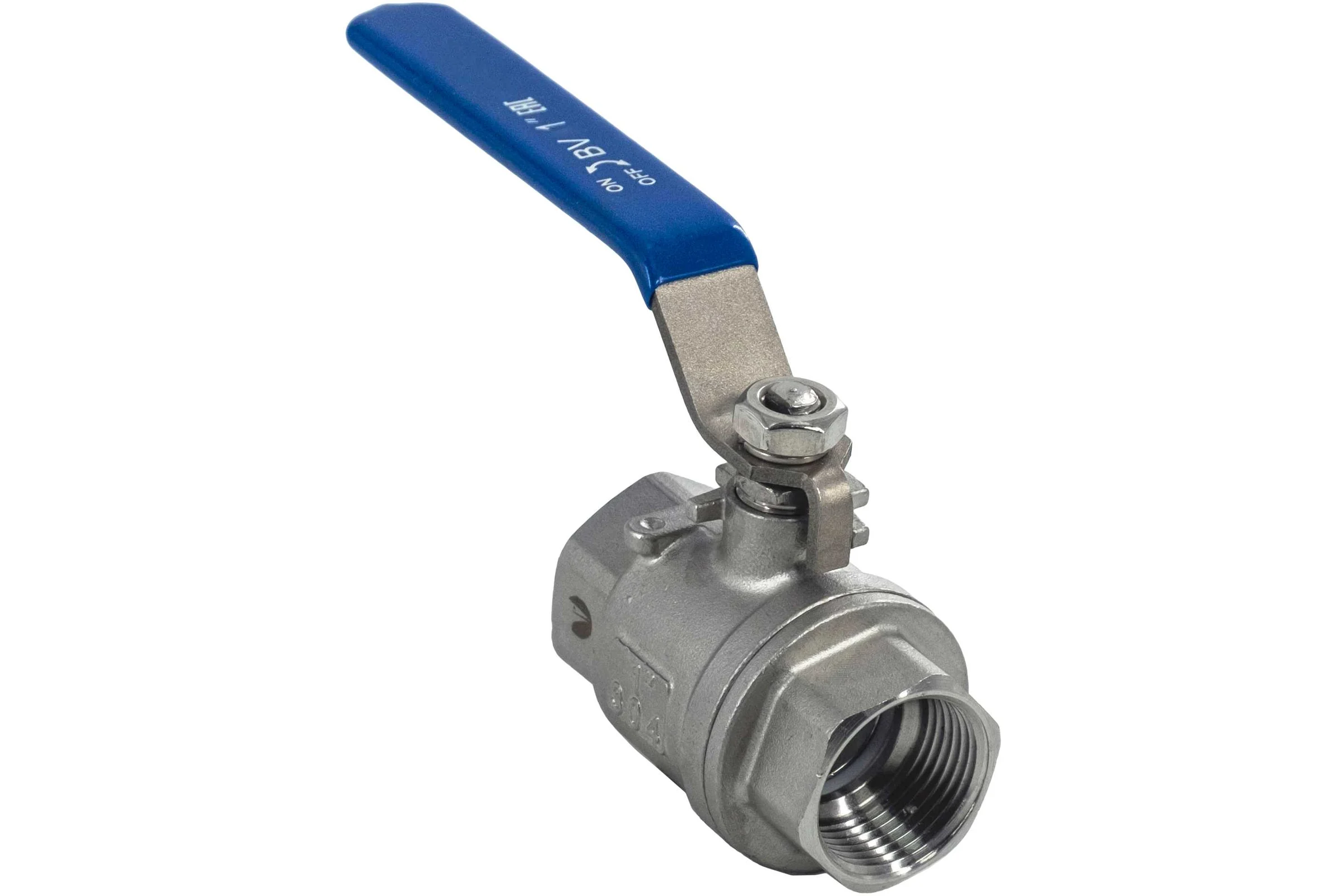 Кран шаровый муфтовый двусоставной нержавеющий NEWKEY (2PC) AISI304 DN25 (1"), (CF8), PN64 NK-BML25/4