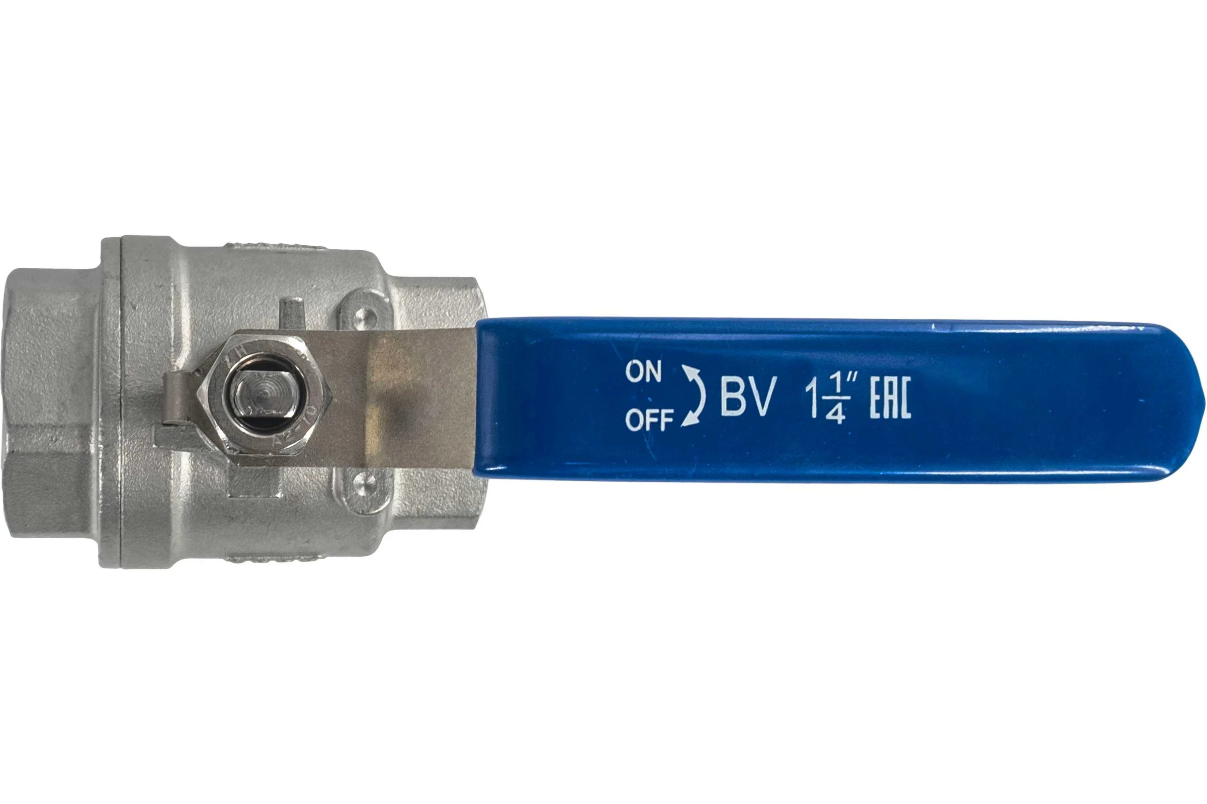 Кран шаровый муфтовый двусоставной нержавеющий NEWKEY (2PC) AISI304 DN32 (1_1/4"), (CF8), PN40 NK-BML32/4