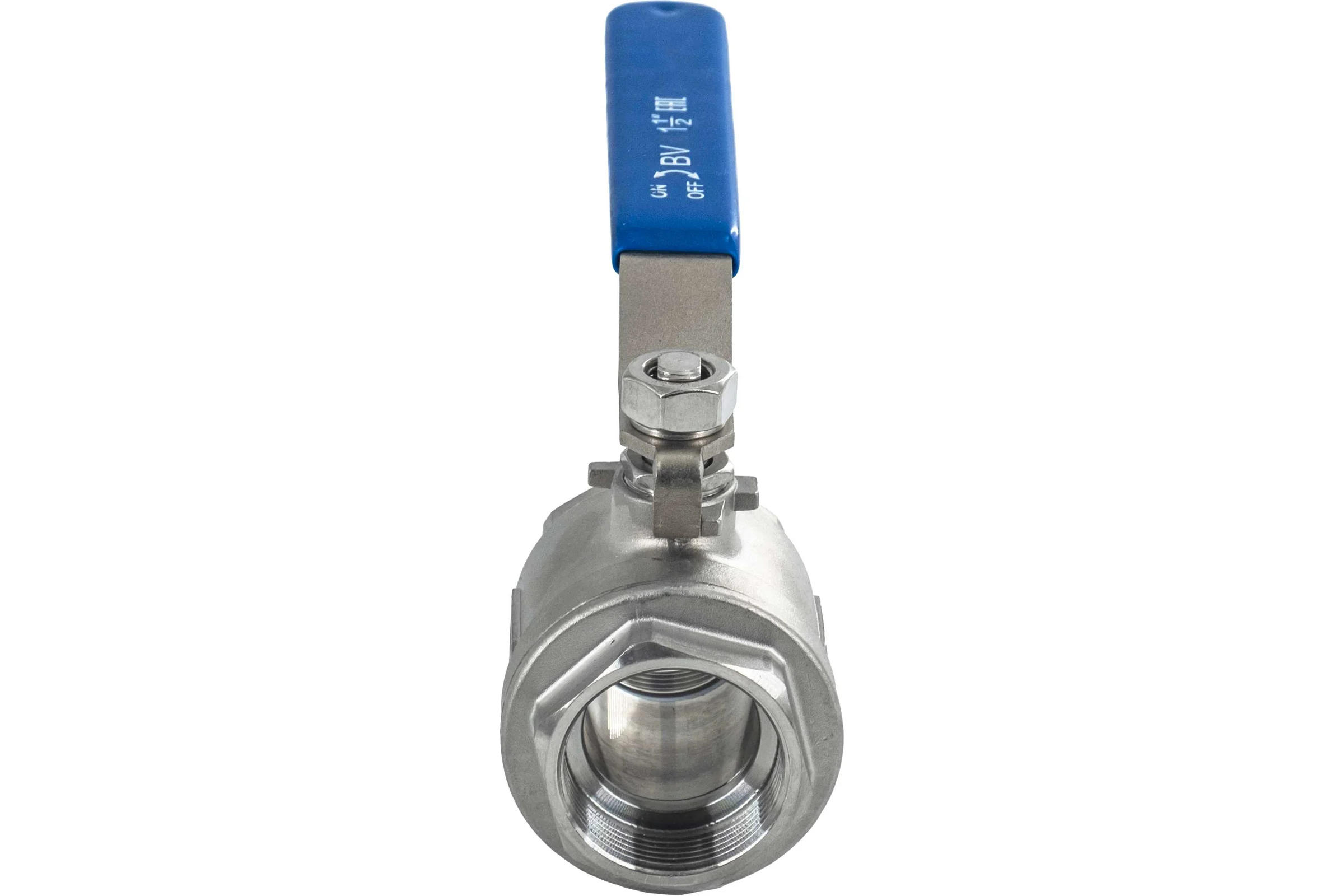 Кран шаровый муфтовый двусоставной нержавеющий NEWKEY (2PC) AISI304 DN40 (1_1/2"), (CF8), PN40 NK-BML40/4