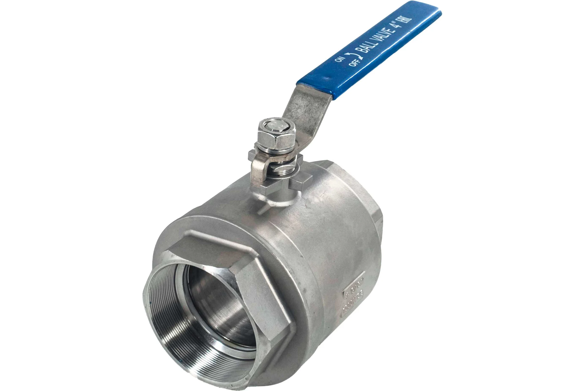 Кран шаровый муфтовый двусоставной нержавеющий NEWKEY (2PC) AISI304 DN 100 (4"), (CF8), PN16 NK-BML100/4
